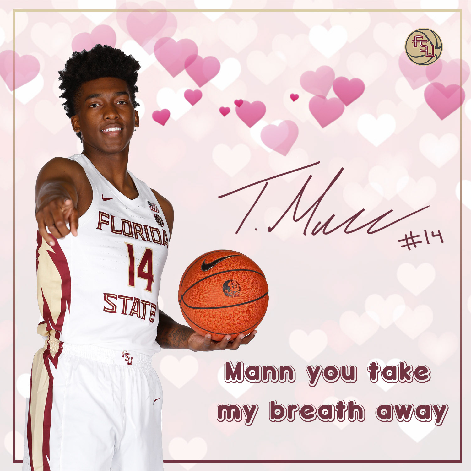 I made cards like these for the FSU Men's Basketball team for my internship.