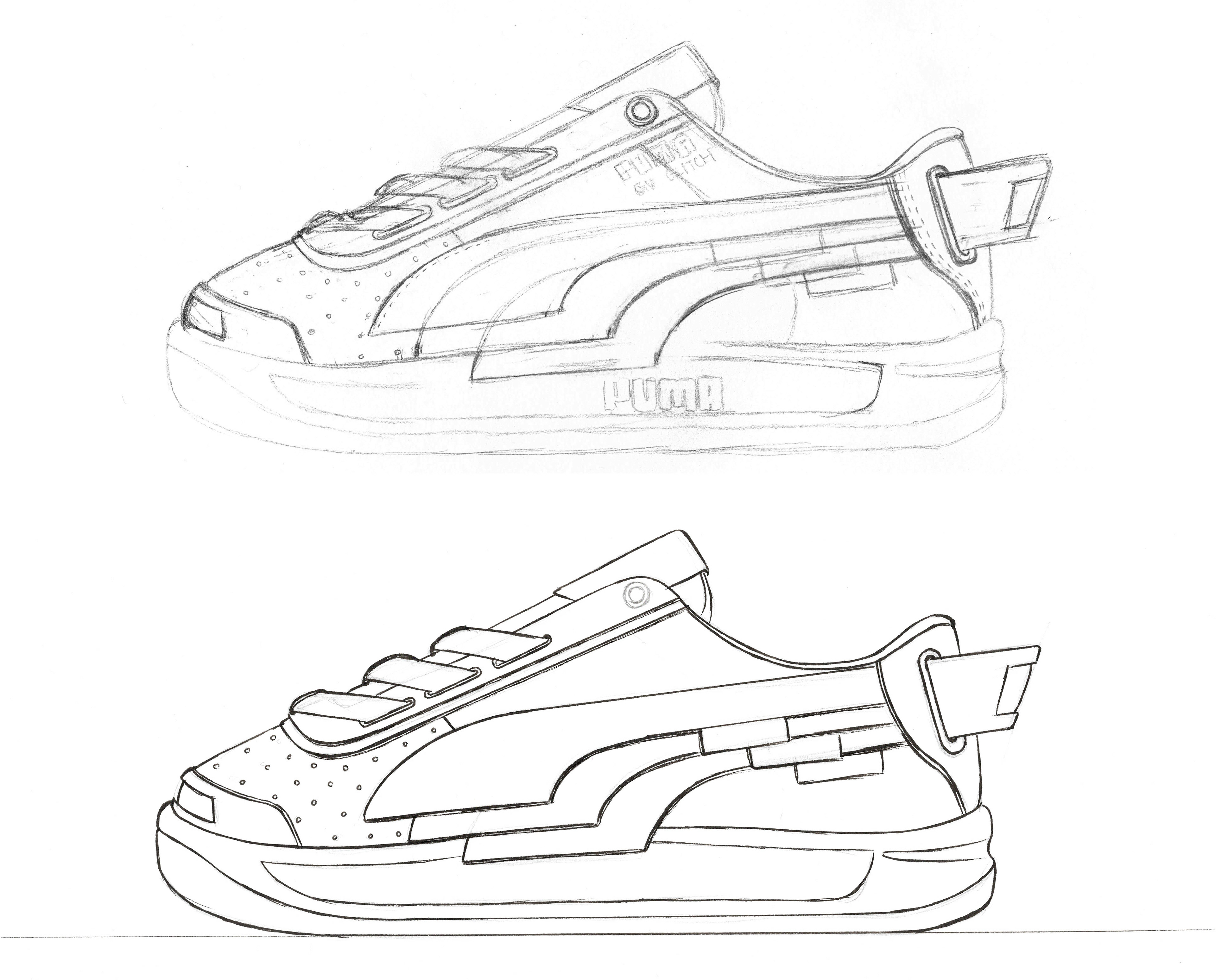 puma shoe drawing