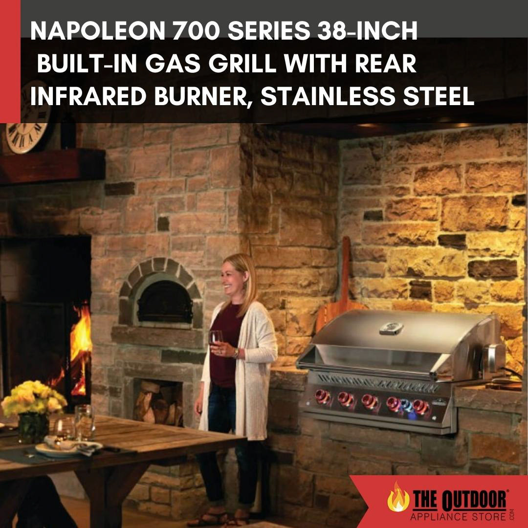 Napoleon 700 Series 38-Inch Built-In Gas Grill With Rear Infrared Burner, Stainless Steel  - 1