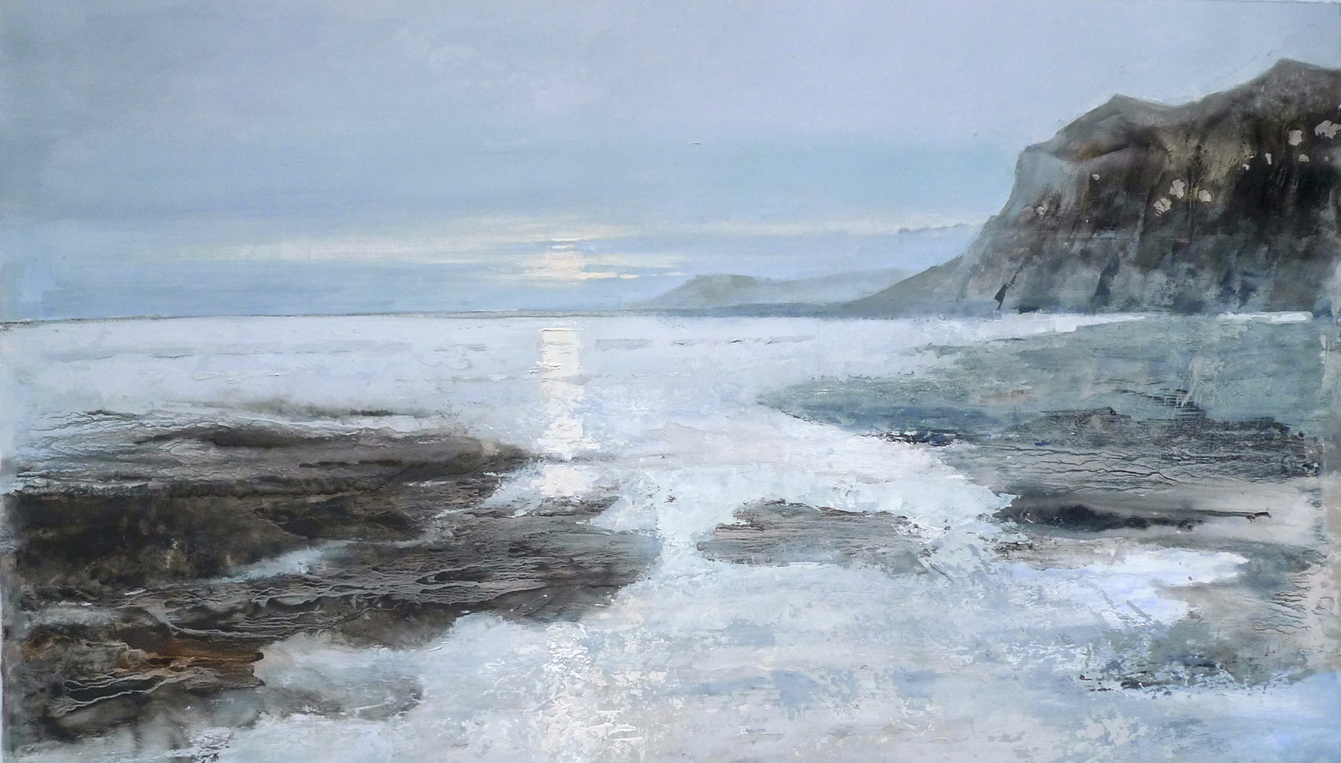 Sunrise on the sea II. 80x46 oil canvas