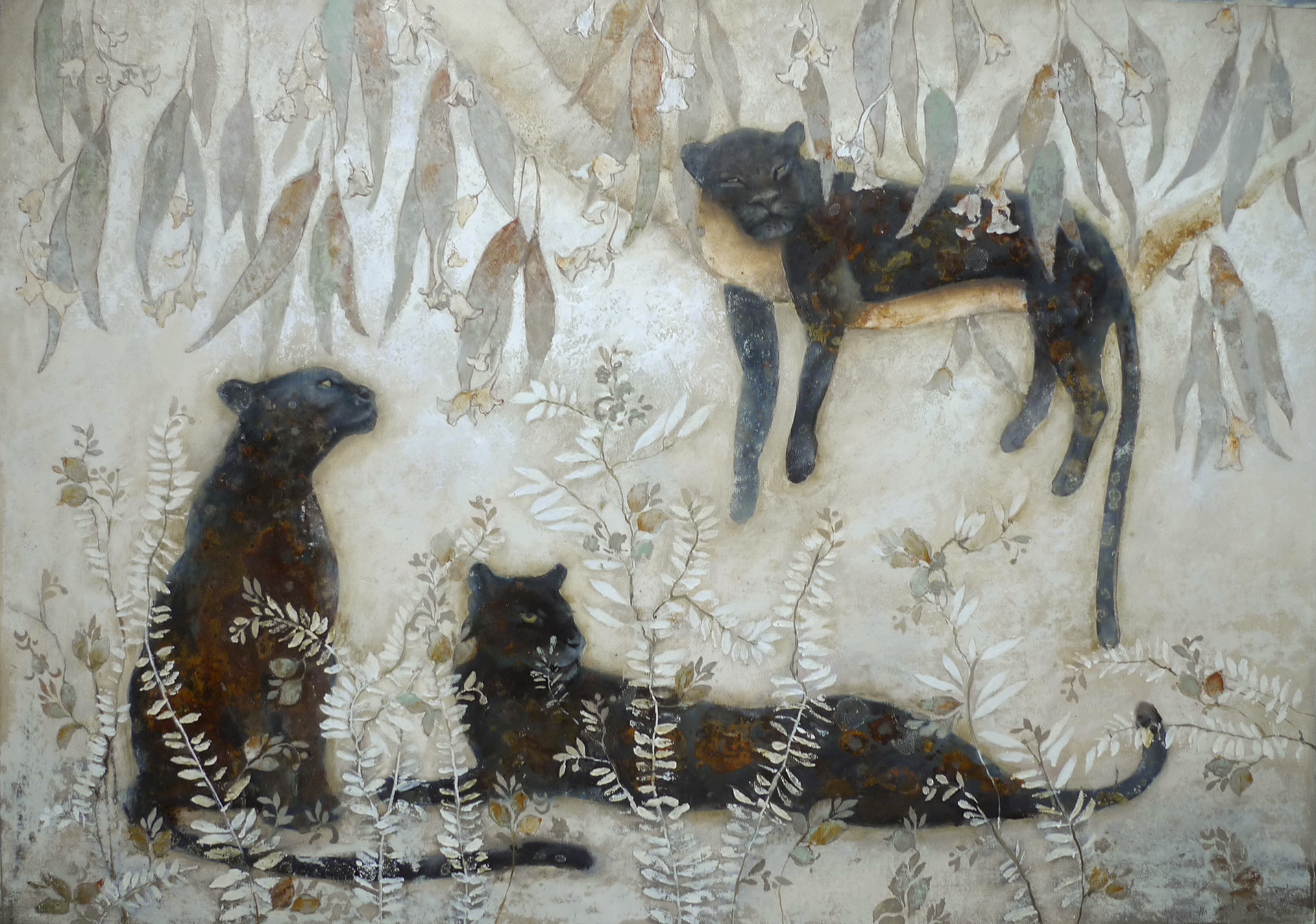 Panthers 100x70 oil canvas