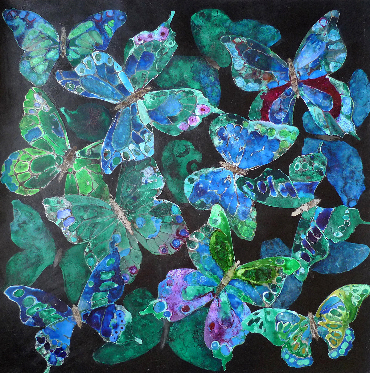 Butterfly, my own technique on canvas, 70x70 cm