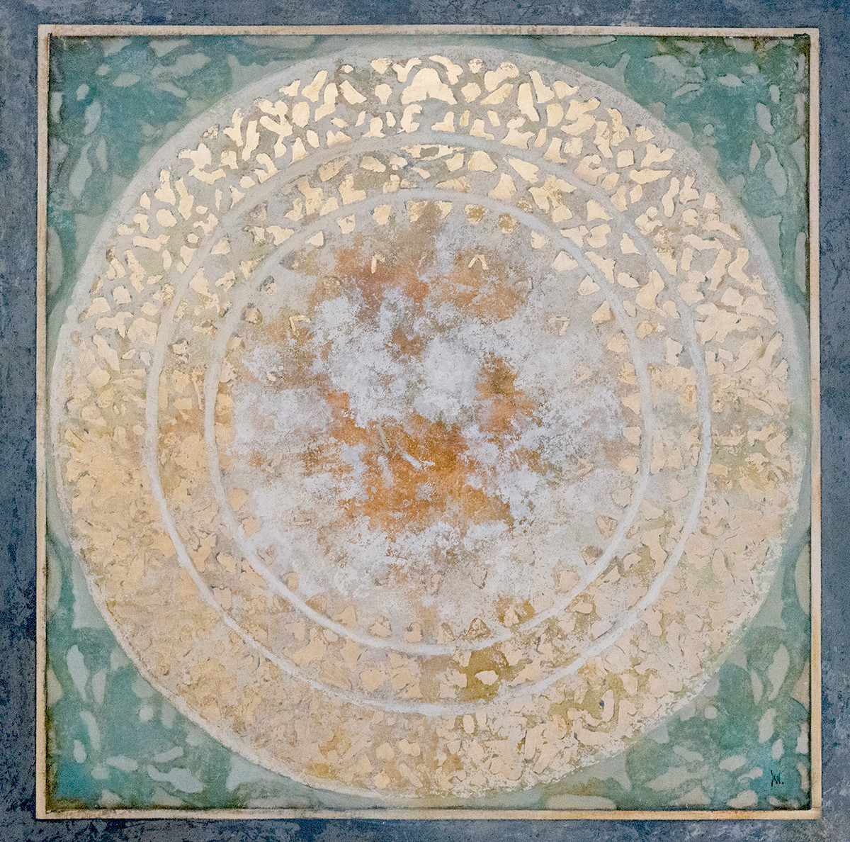 Mandala with gold 100x100 oil canvas