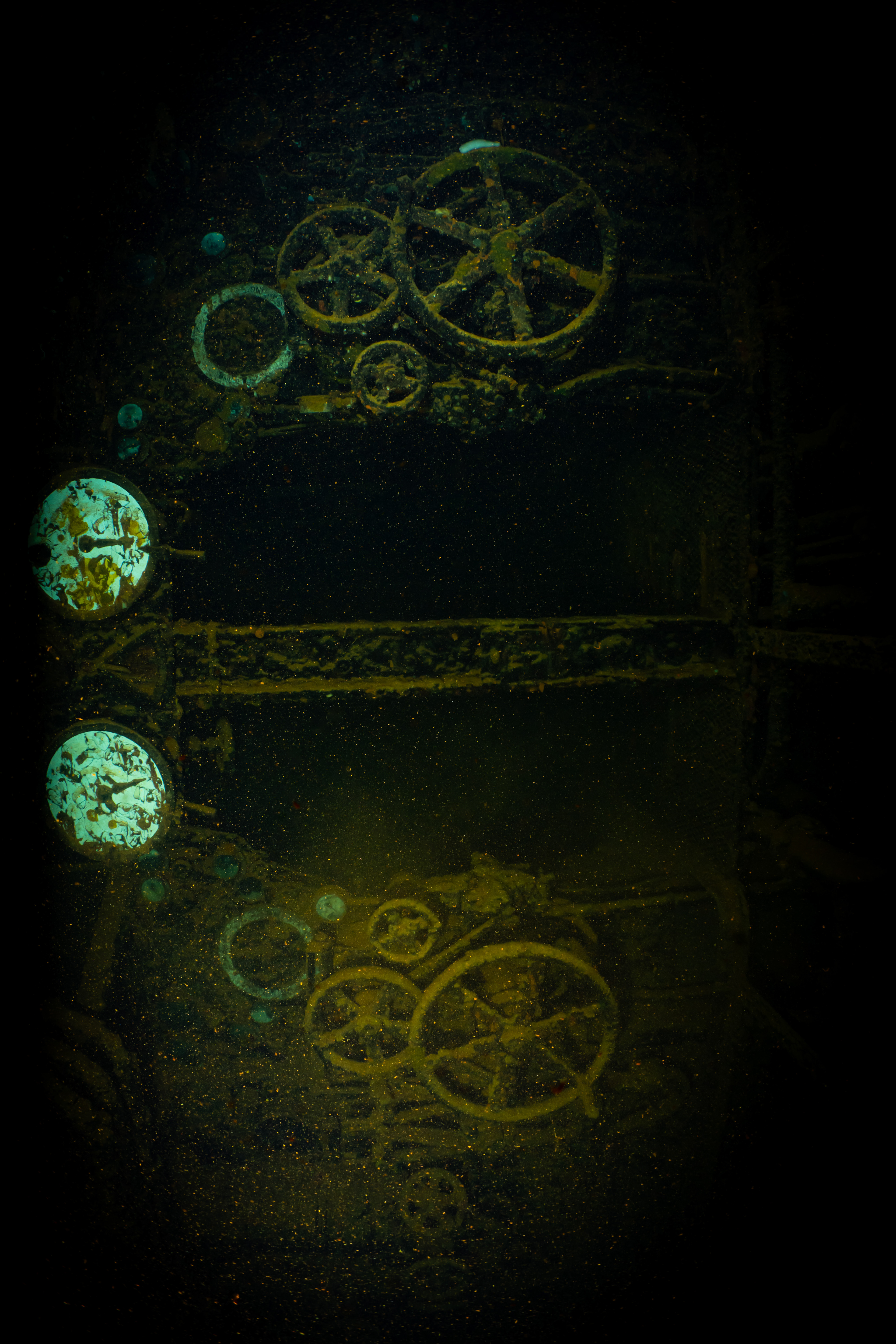 Telegraphs for both engines in the engine room.