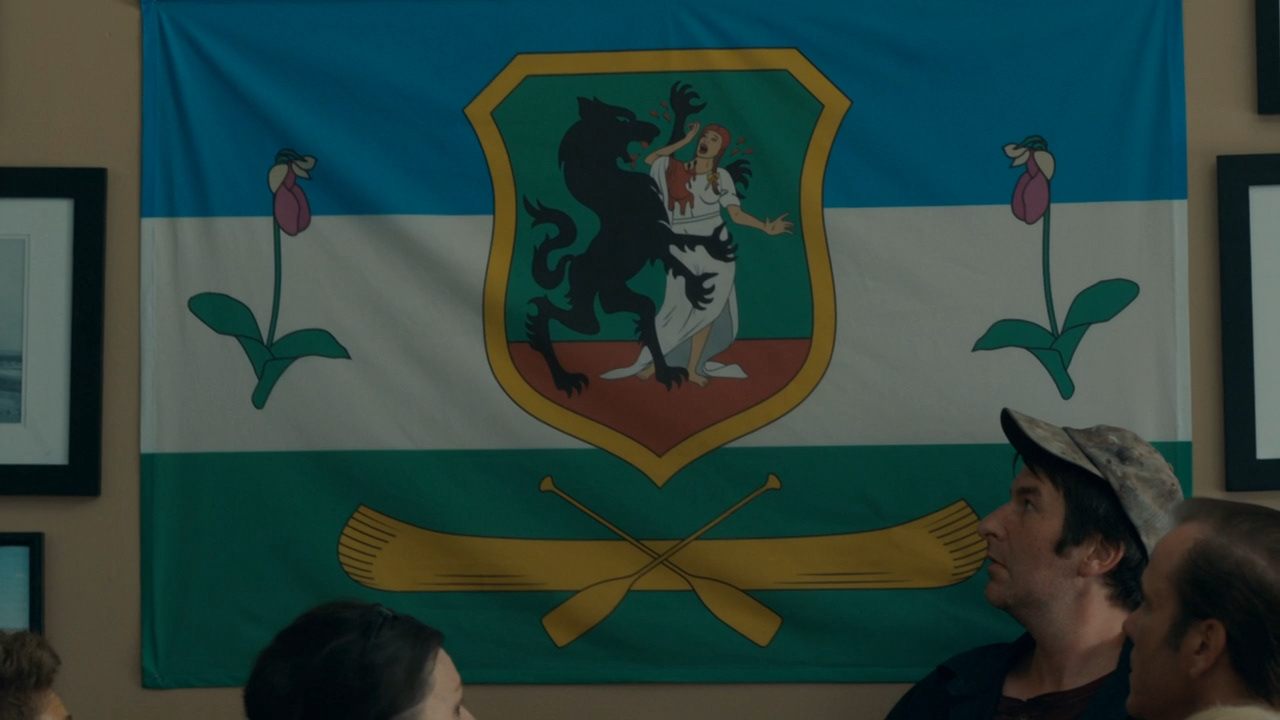 Town Flag Incorporating The Beast Mentioned In The First Episode