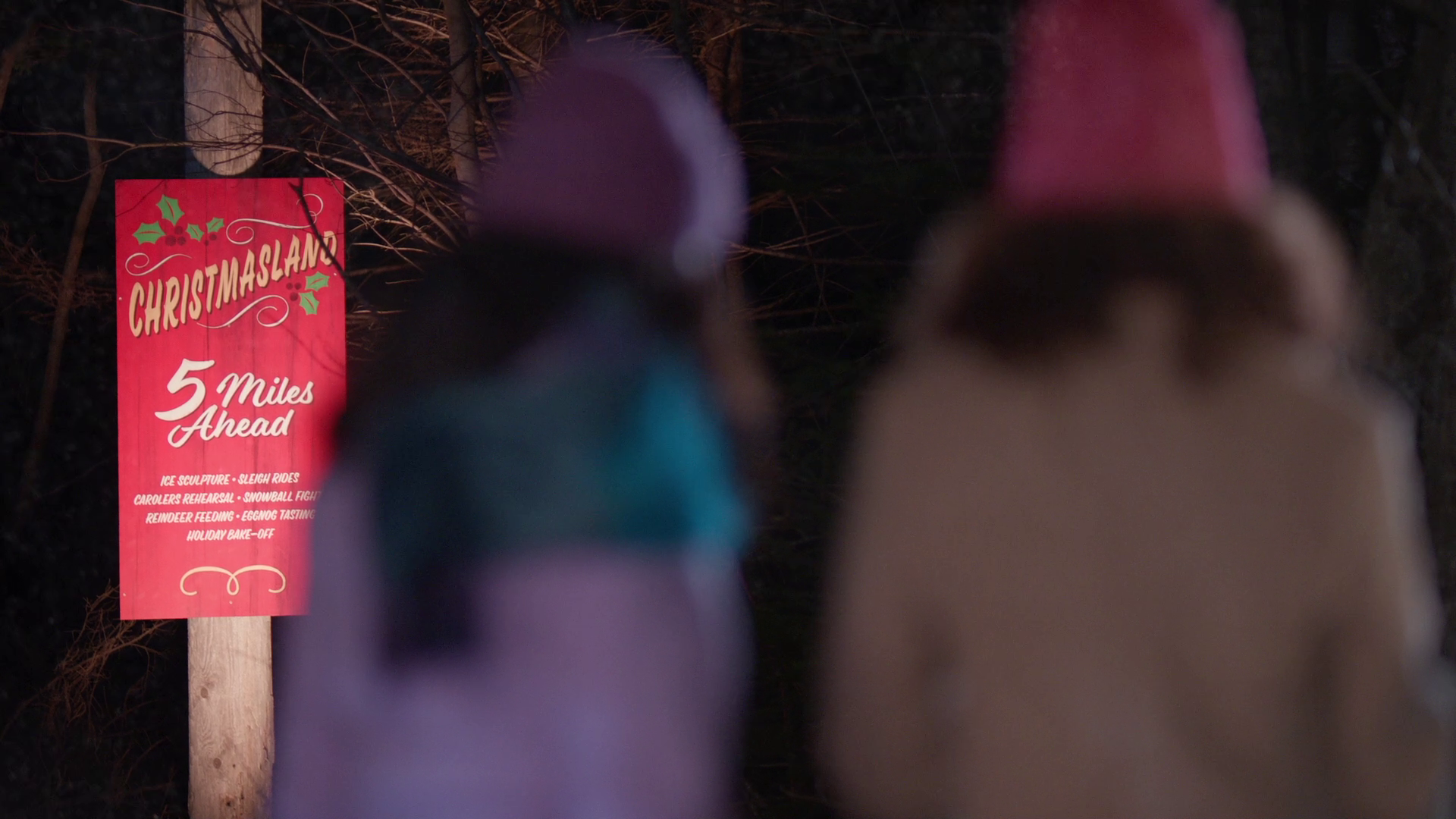 Outside of Christmasland Town Sign