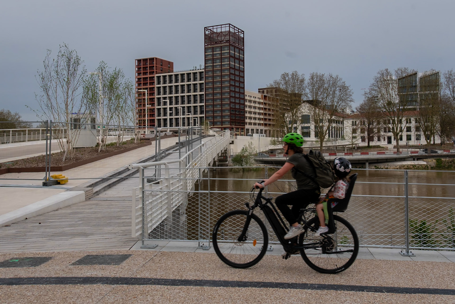 View of the newly built Olympic village in Saint-Ouen. Paris, April 6, 2024.