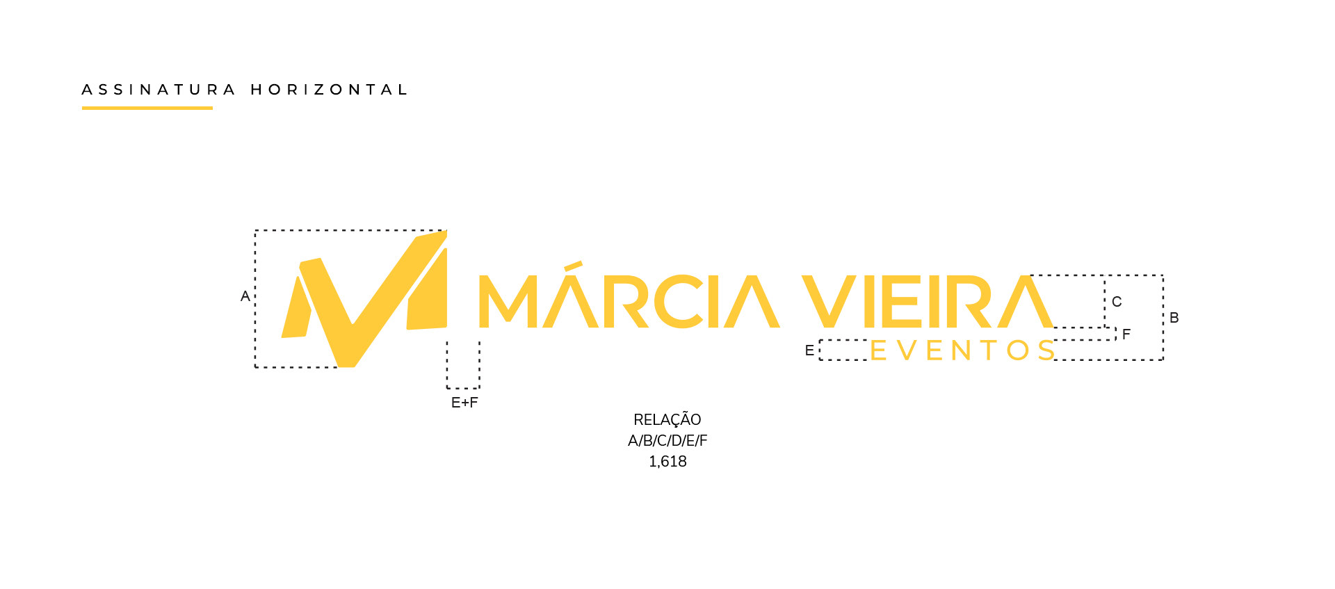 assinatura horizontal do logotipo amarelo com fundo branco