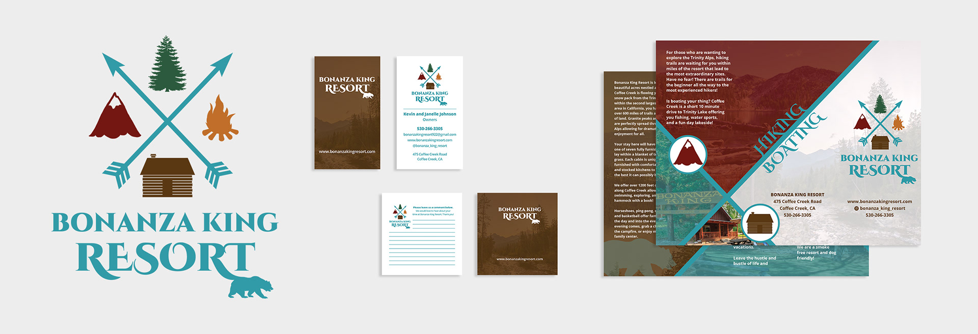 Bonanza King Resort Logo Design, Business Card and Brochure Design