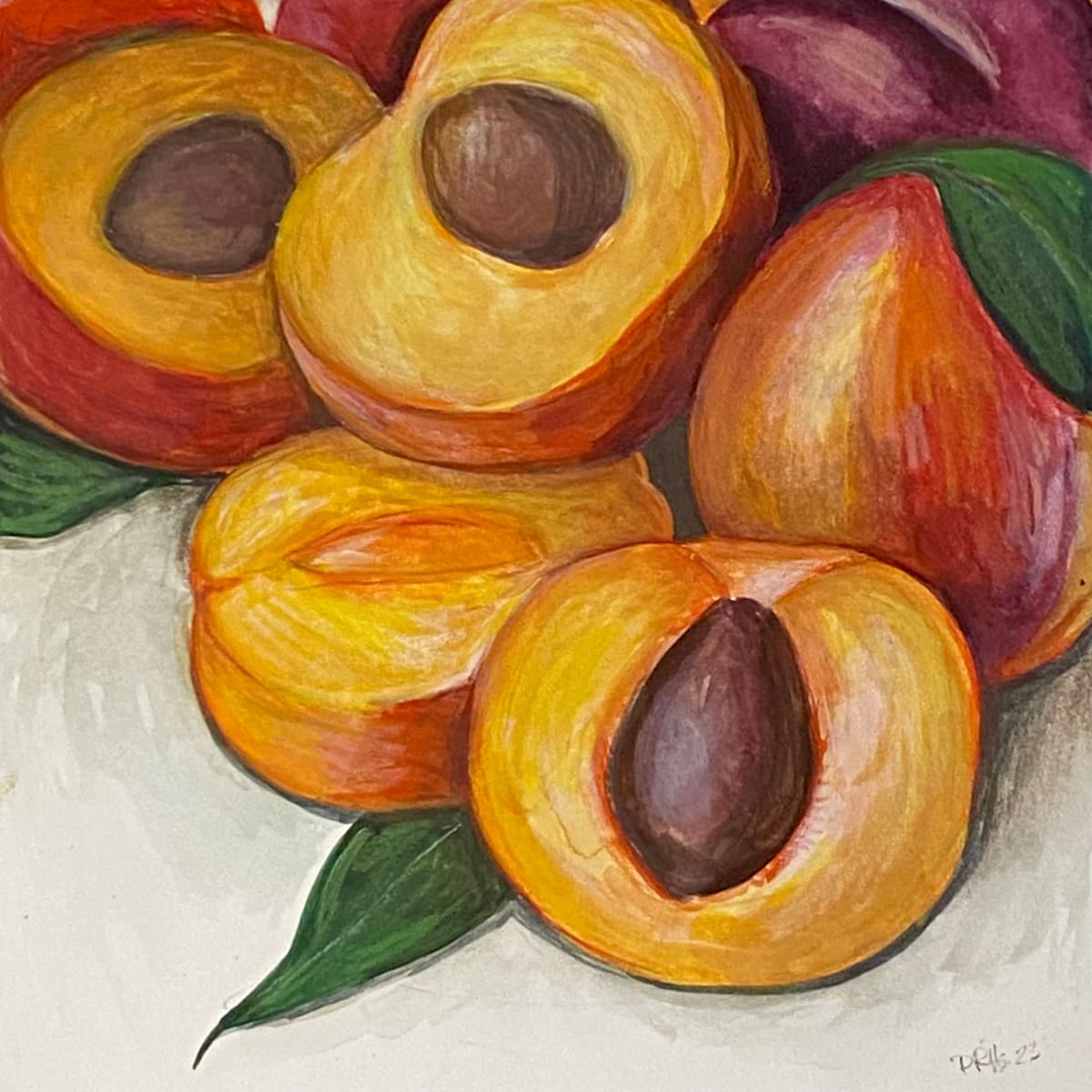 Color theory exercise with gouache and colored pencil.