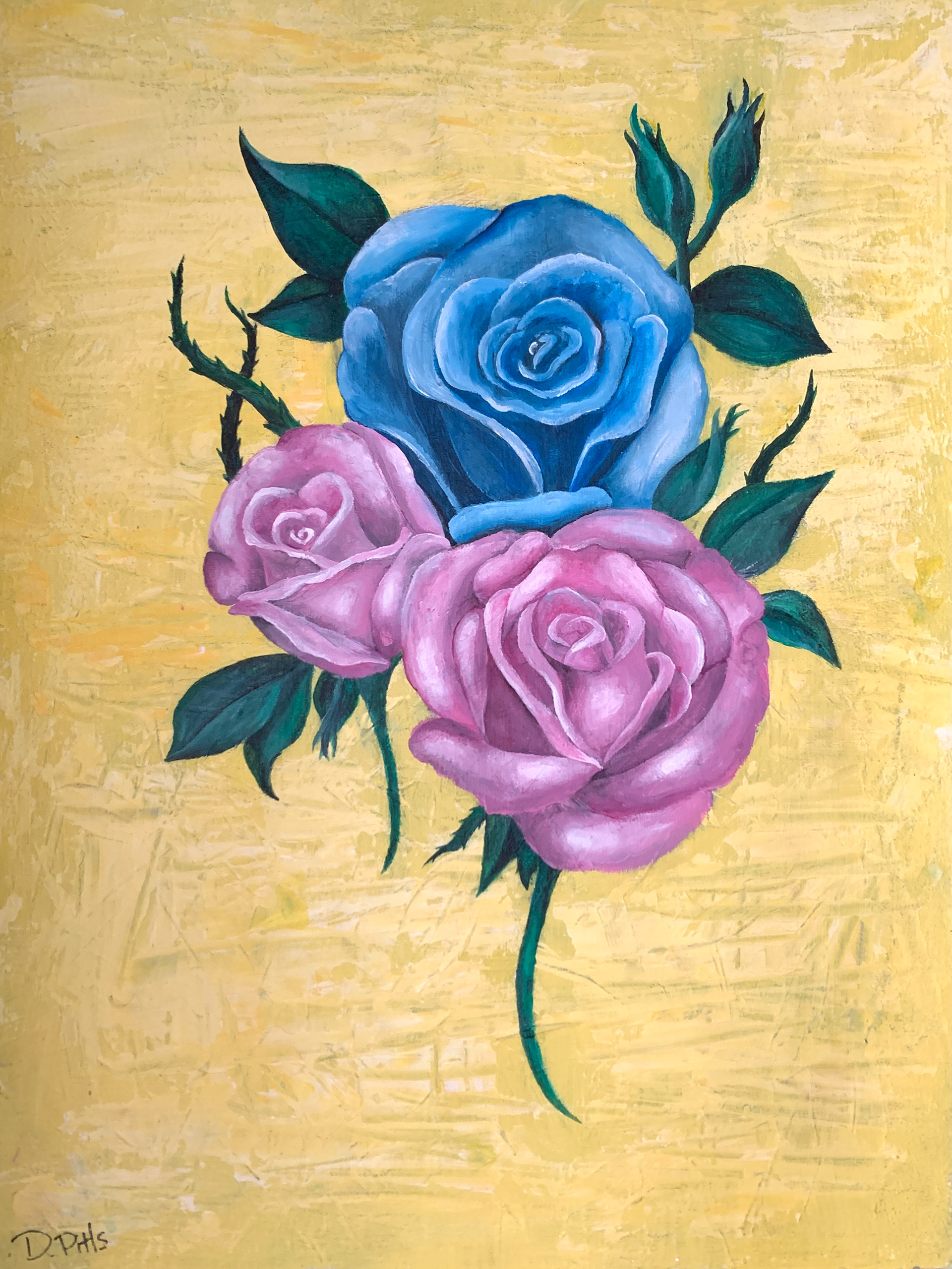 Acrylic and plaster painting.