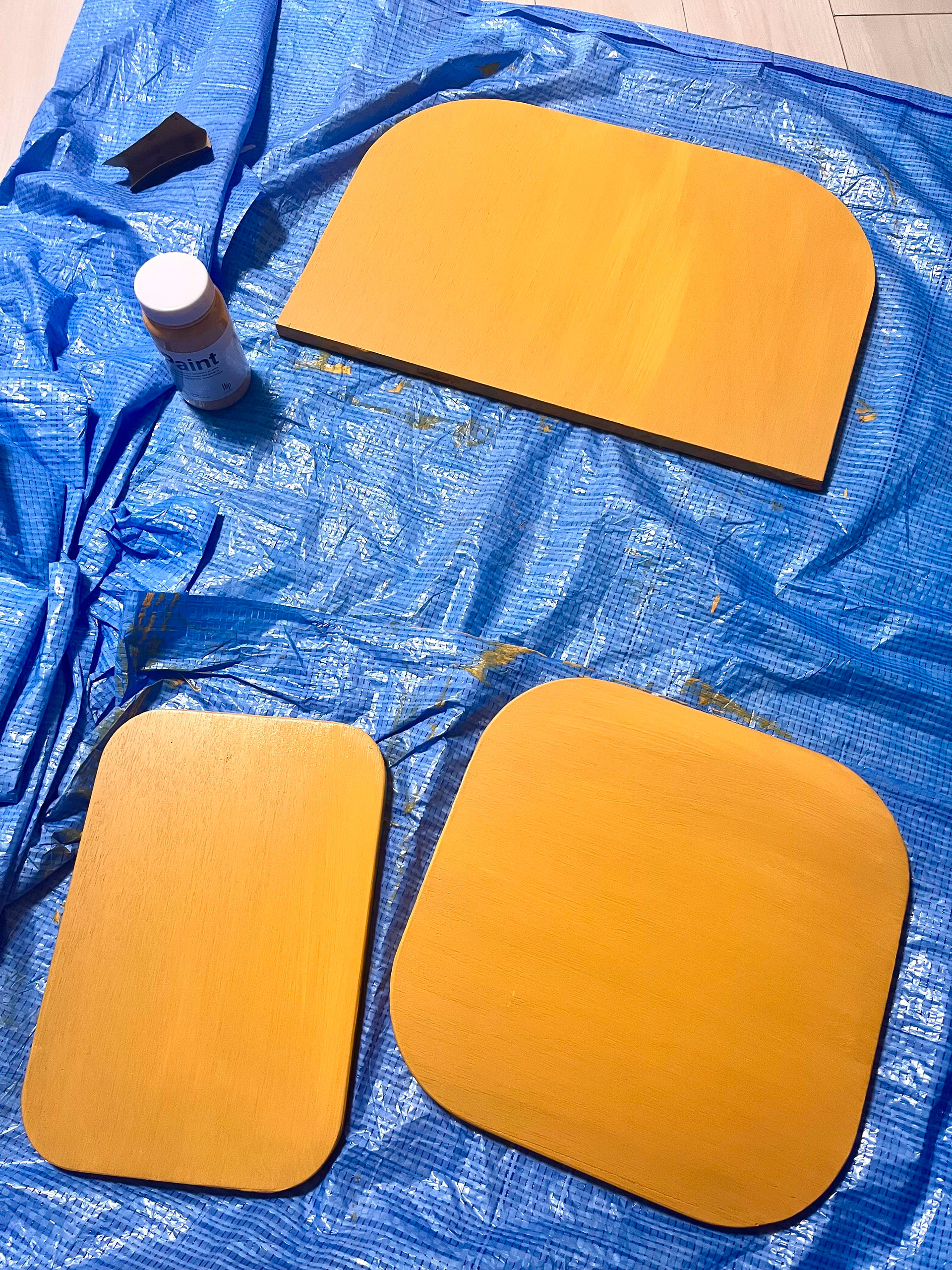 Then we hand-painted everything with water-based pain