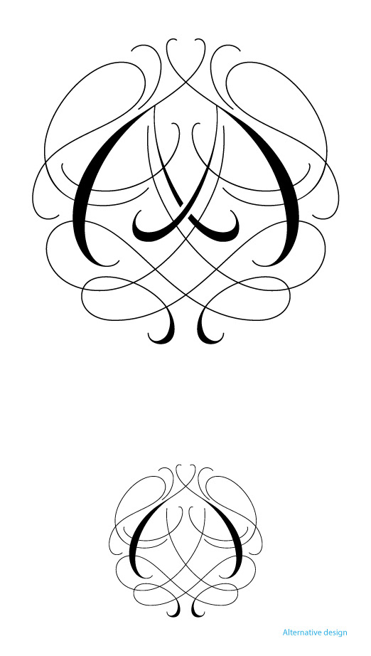 Graceful, elegant, beautiful hand lettered wedding monogram design. Custom lettered wedding monogram. Logo magic mystique monogram.