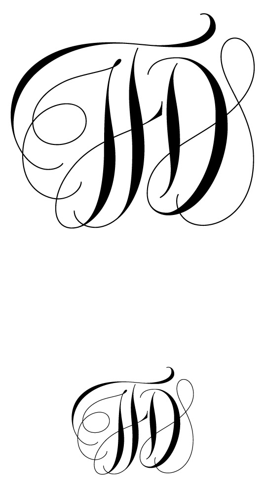 Graceful, elegant, beautiful hand lettered wedding monogram design. Custom lettered wedding monogram. Logo magic mystique monogram.