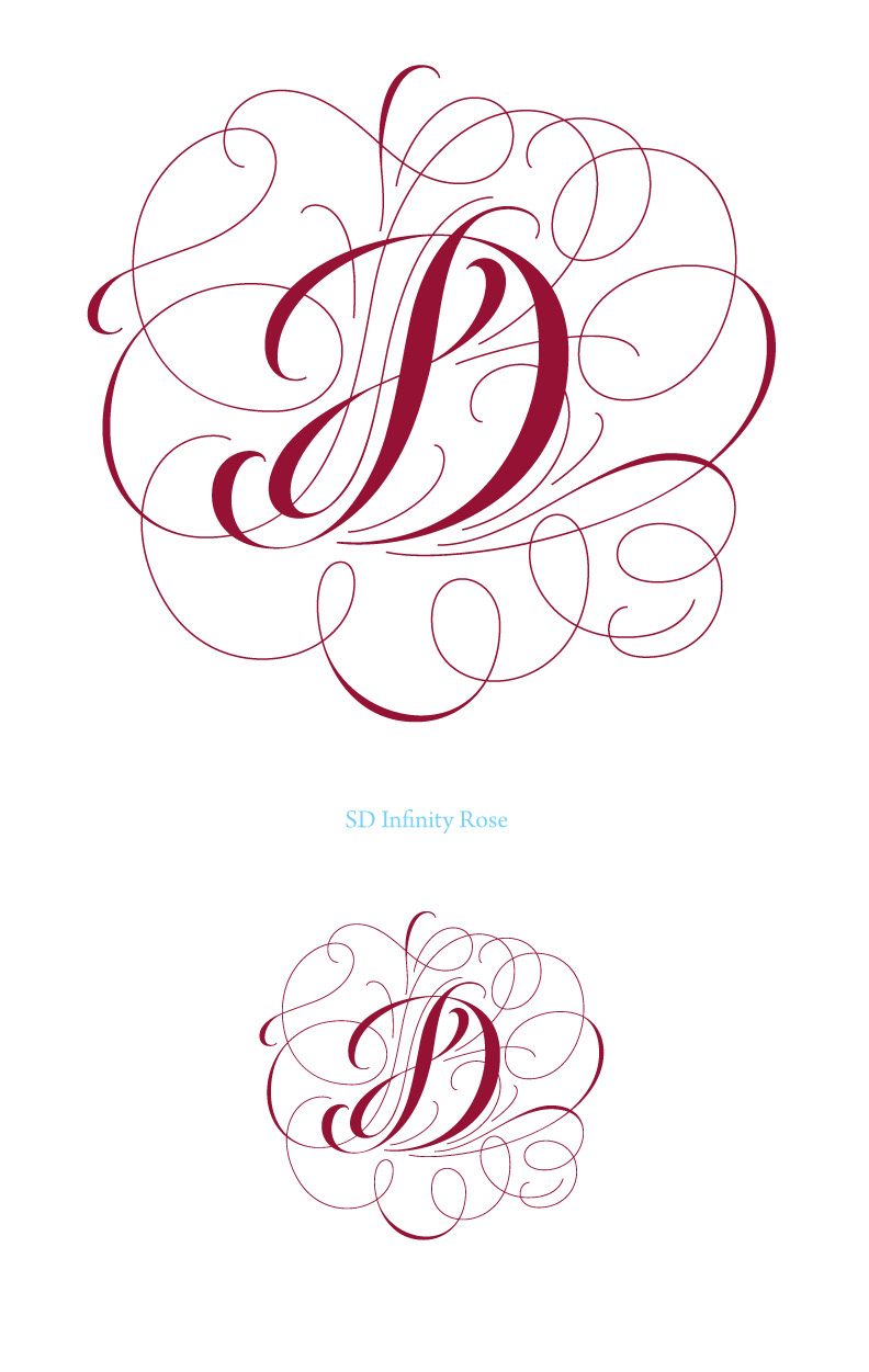 Graceful, elegant, beautiful hand lettered wedding monogram design. Custom lettered wedding monogram. Logo magic mystique monogram.