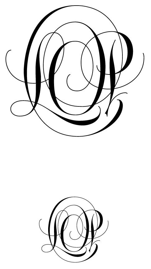 Graceful, elegant, beautiful hand lettered wedding monogram design. Custom lettered wedding monogram. Logo magic mystique monogram.