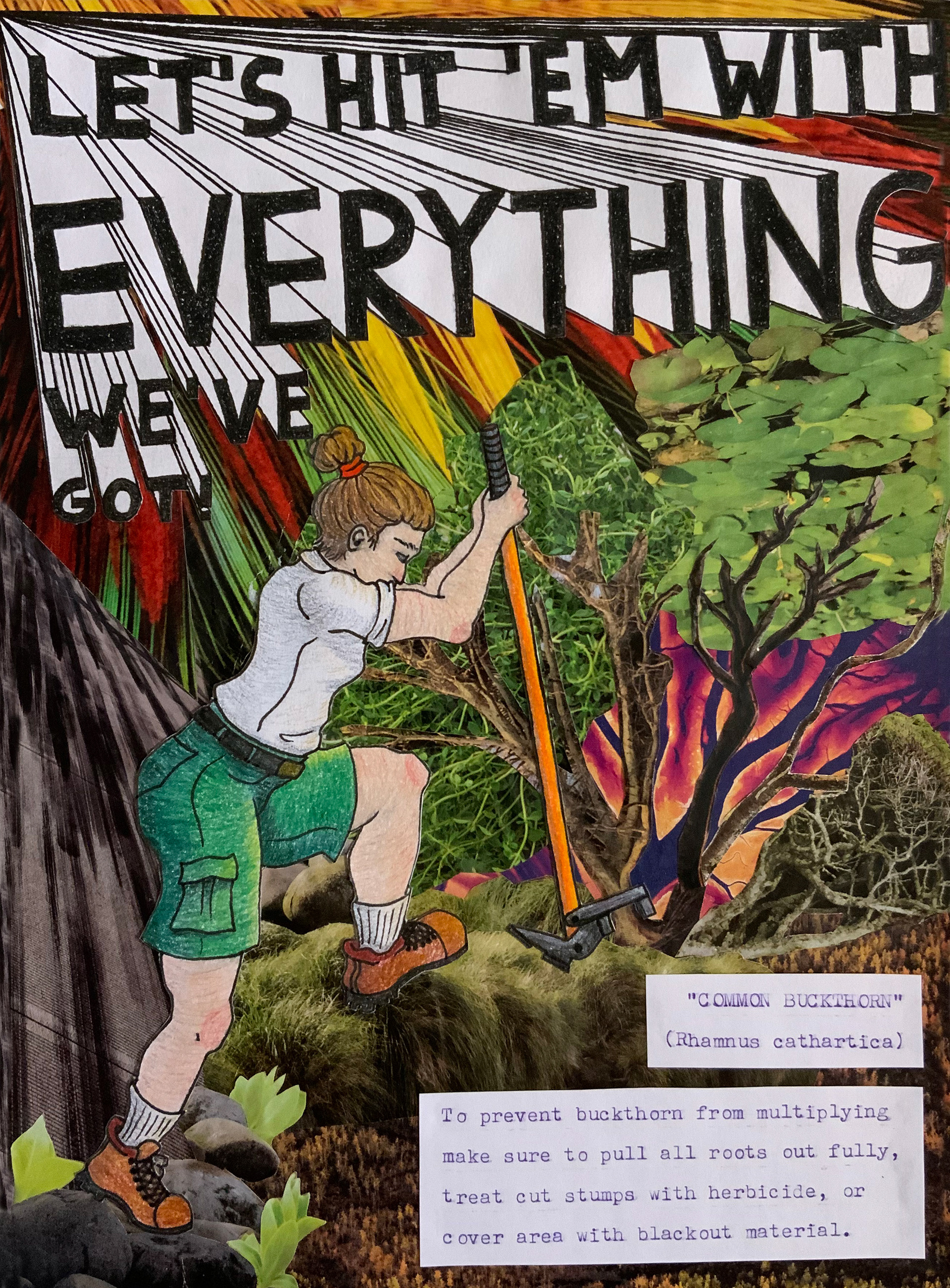 Call to Action, 2022, mixed media collage on bristol board