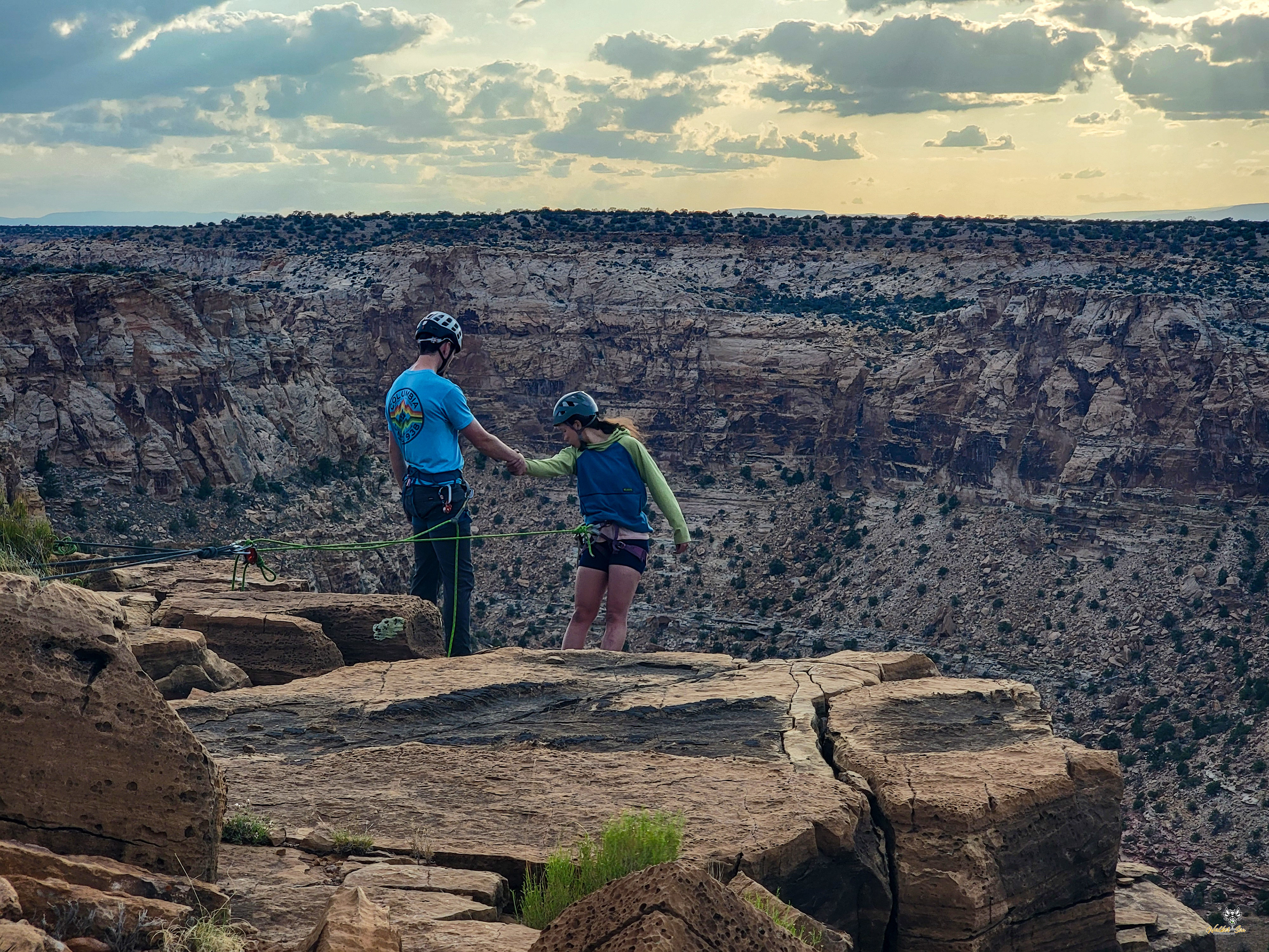 Over the edge wedding shot!