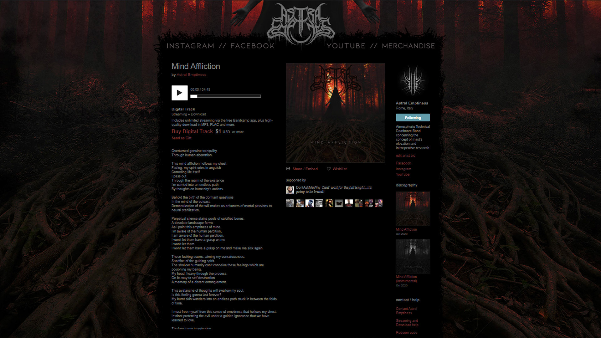 Astral Emptiness Bandcamp Design 2020