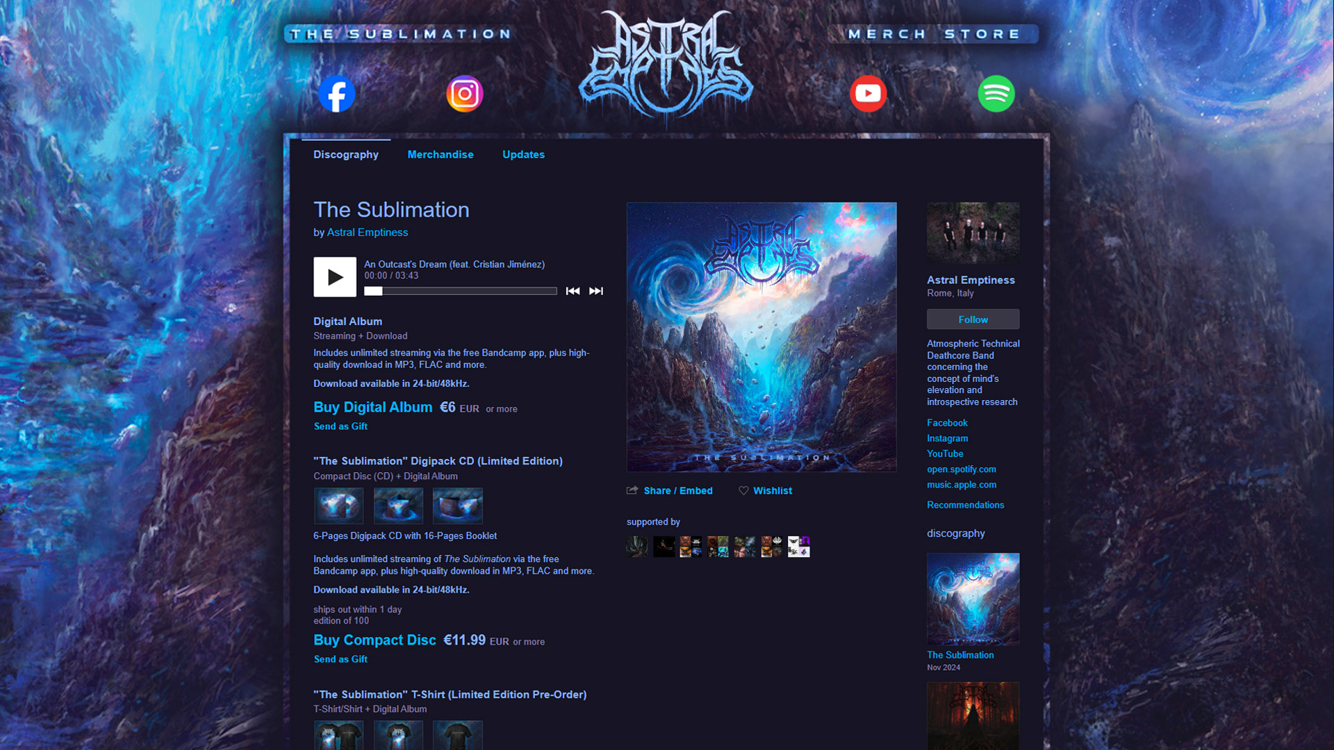 Astral Emptiness Bandcamp Design 2024