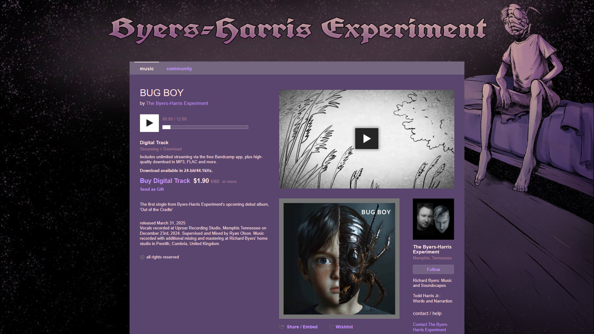The Byers-Harris Experiment Bandcamp Design