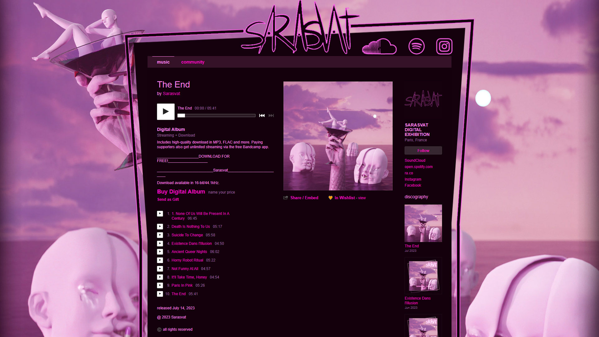 Sarasvat Bandcamp Design