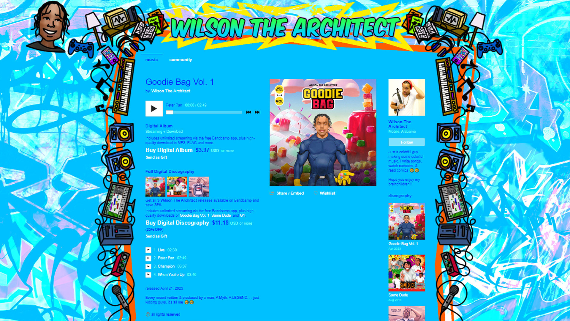 Wilson The Architect Bandcamp Design
