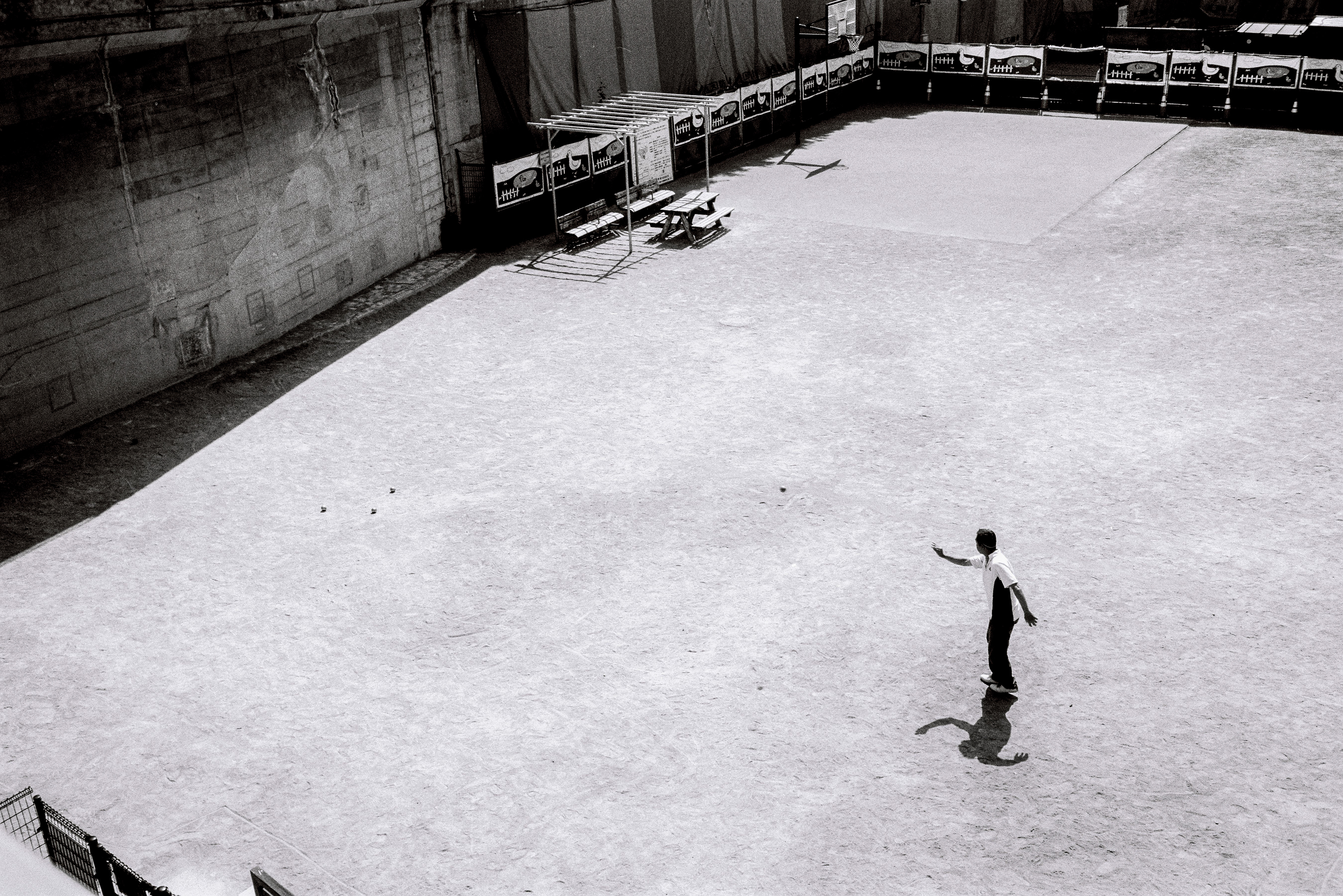 Man playing bocce