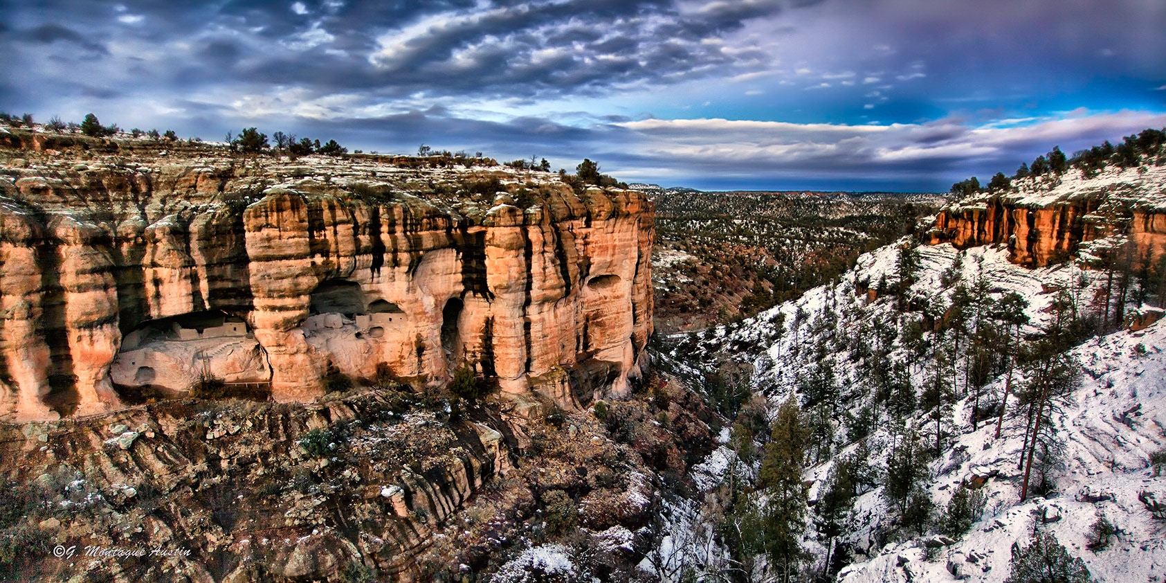 Cliff Dwellings on Snow