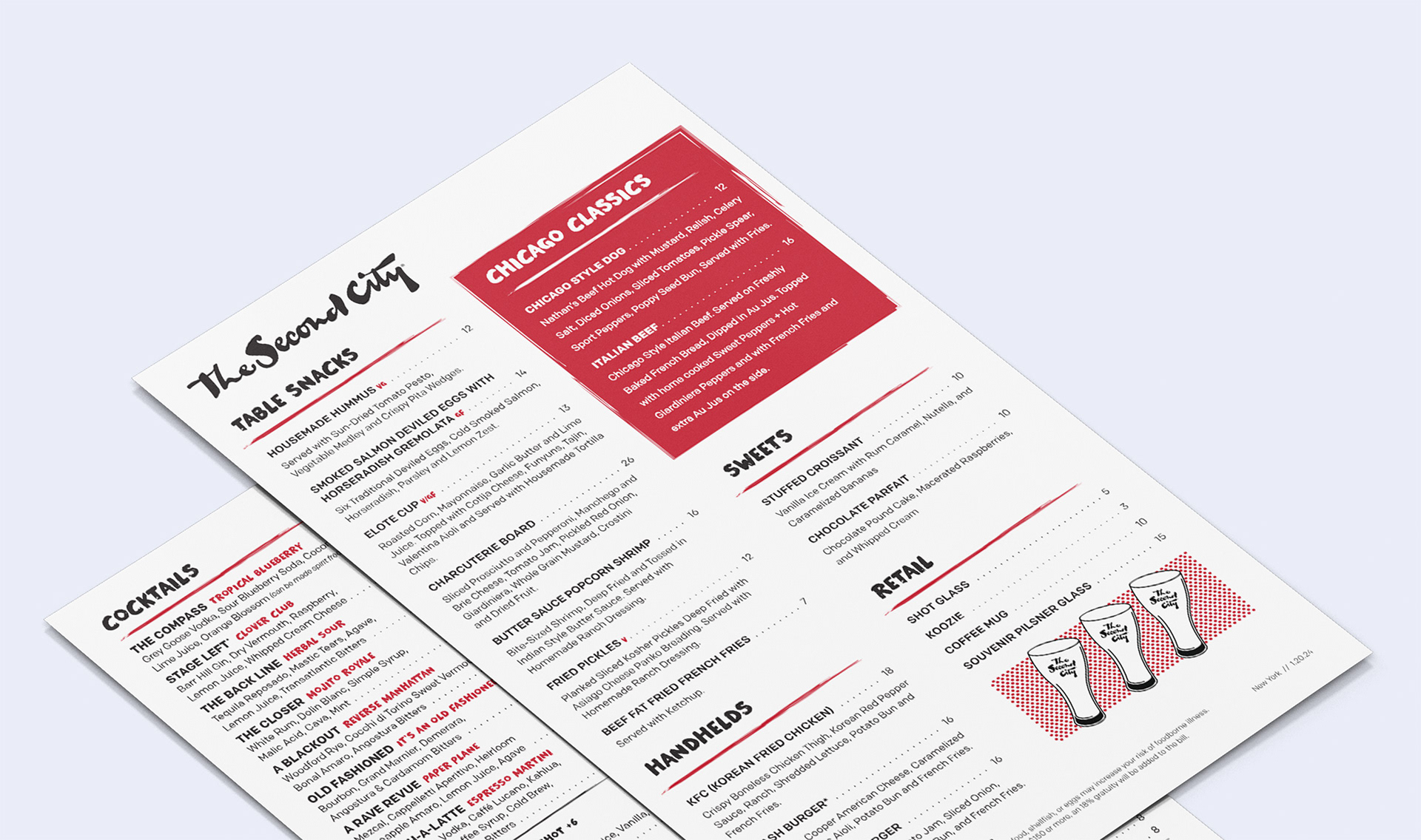 NYC Menu Mockup