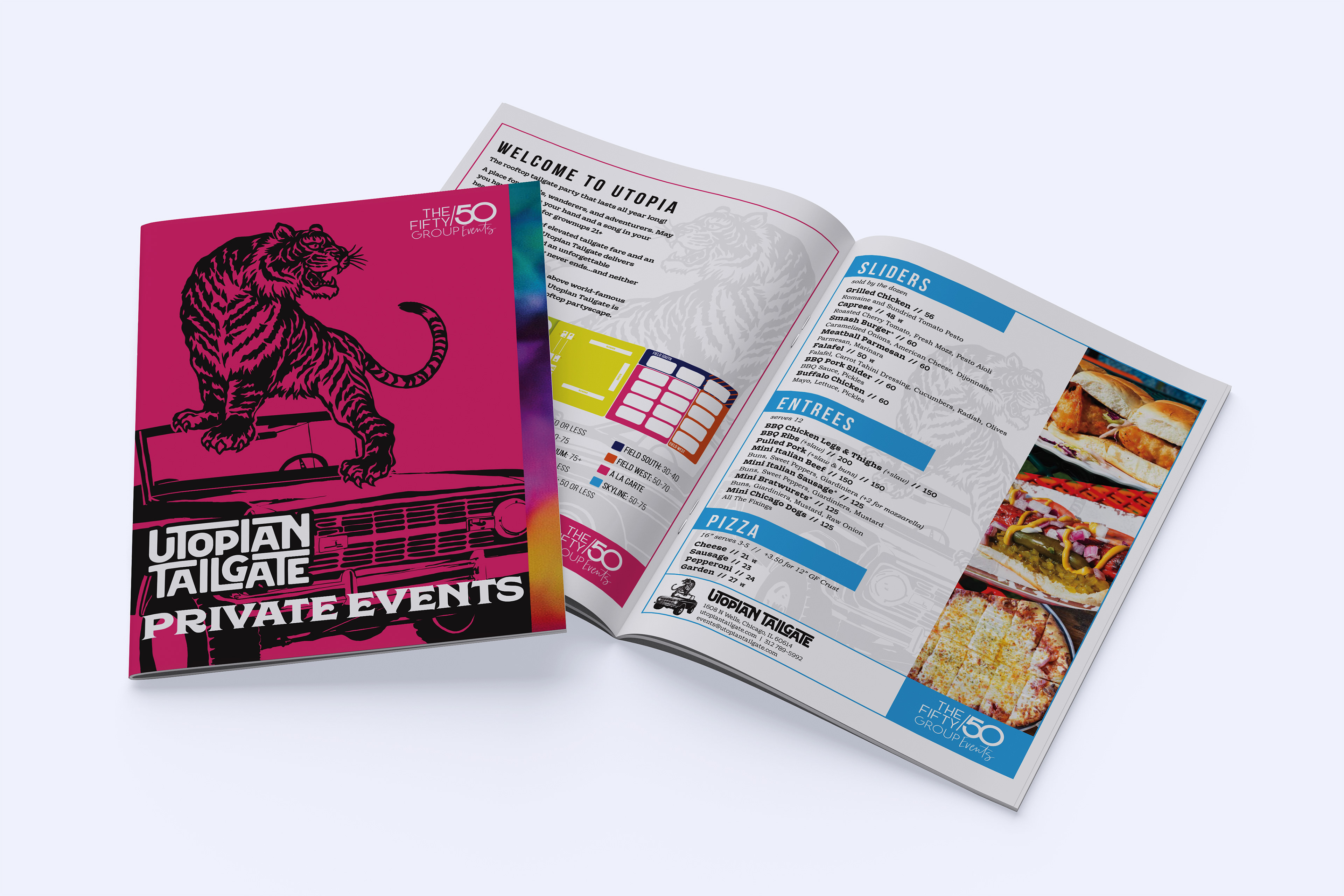 Private Events Menu Mockup