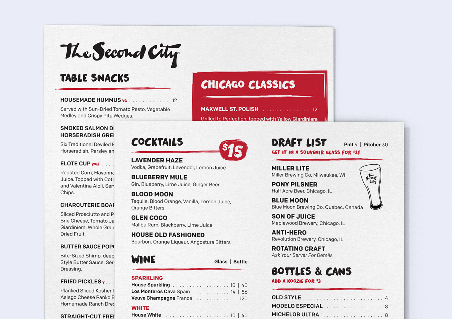 Chicago Menu Mockup