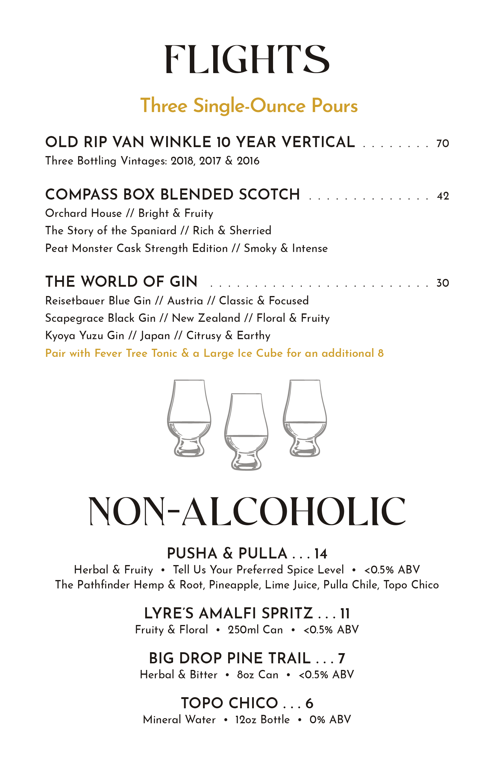 Flights & Non-Alcoholic