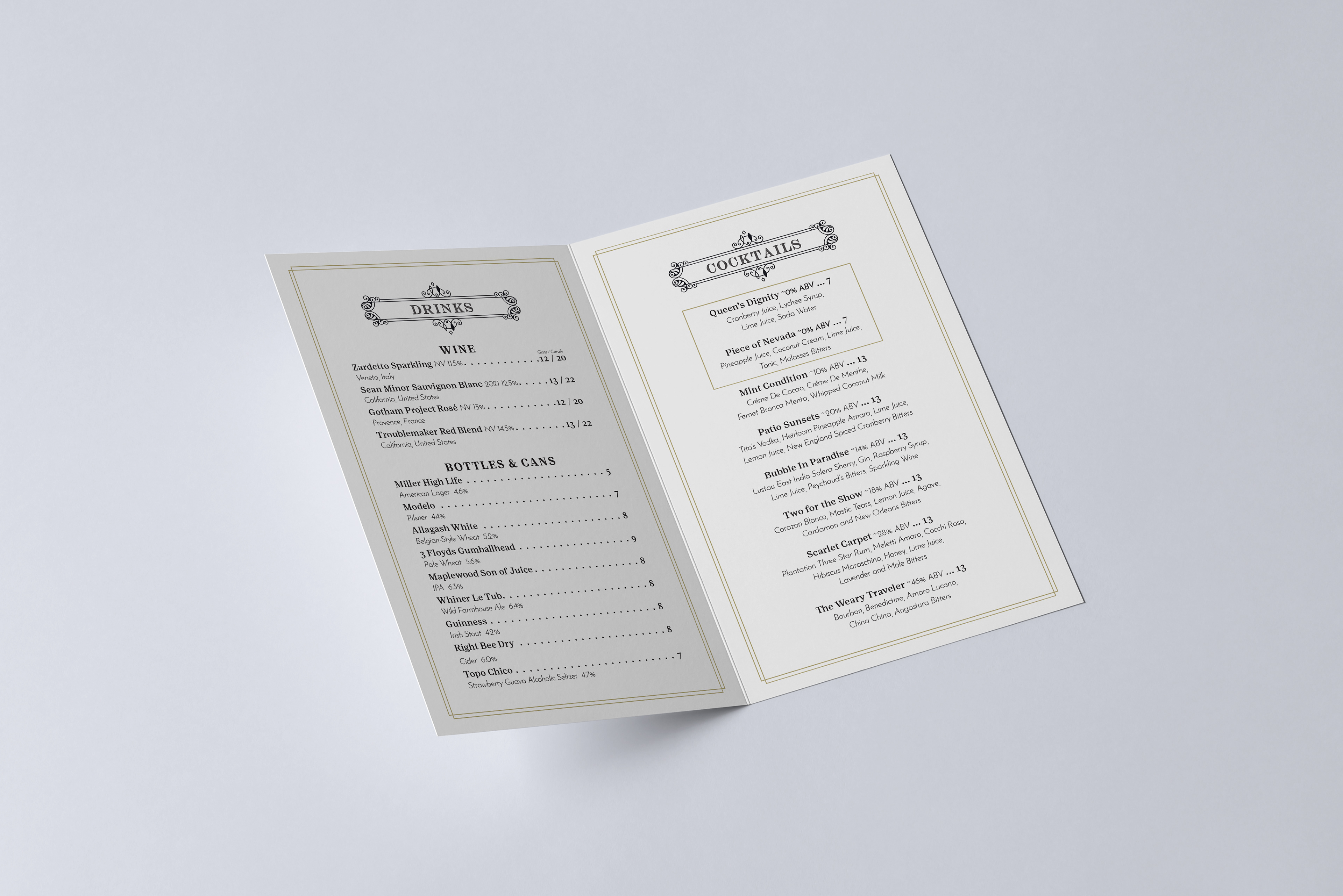 Menu Mockup