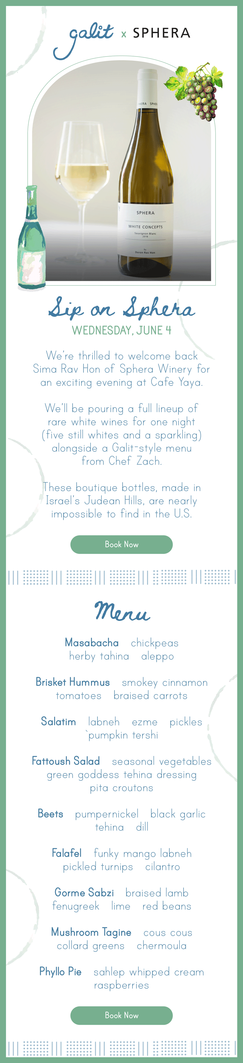 Galit Sip on Sphera Wine Dinner