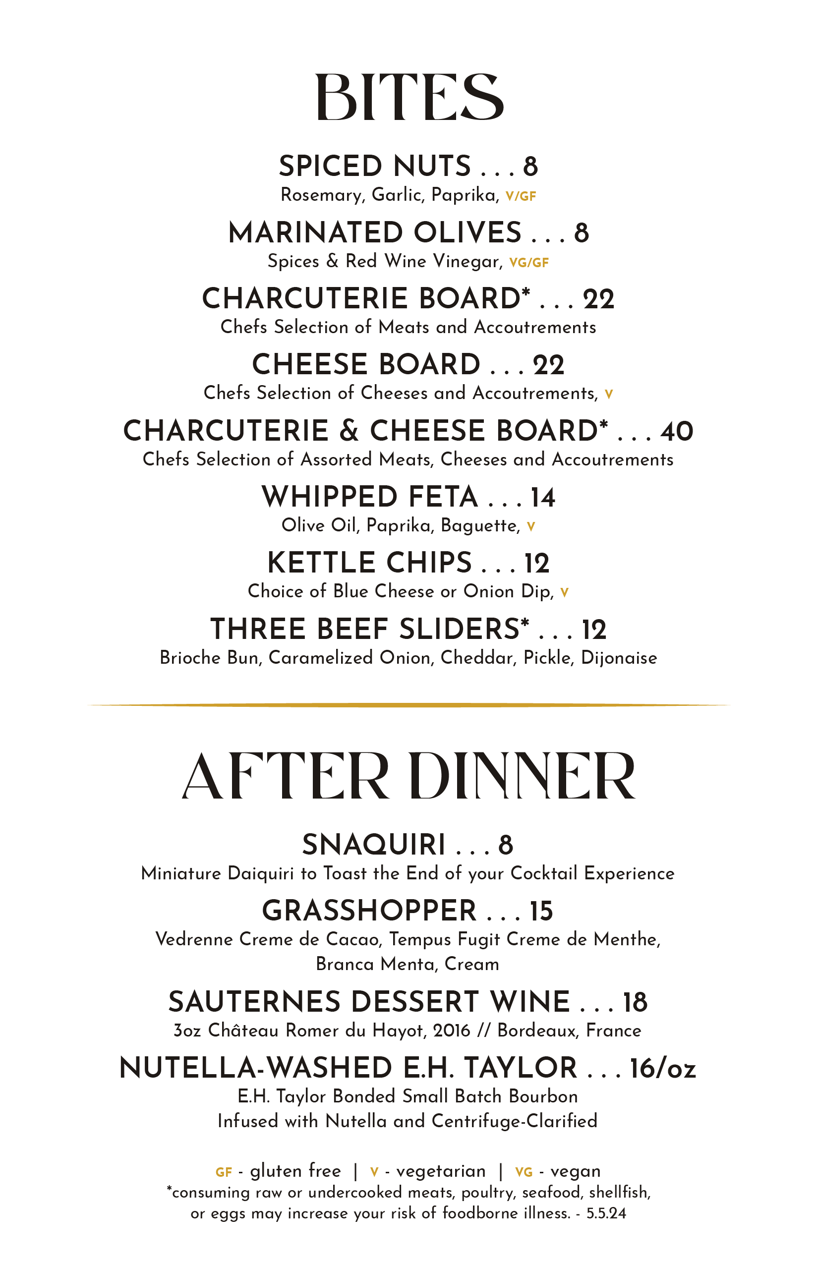 Bites & After Dinner