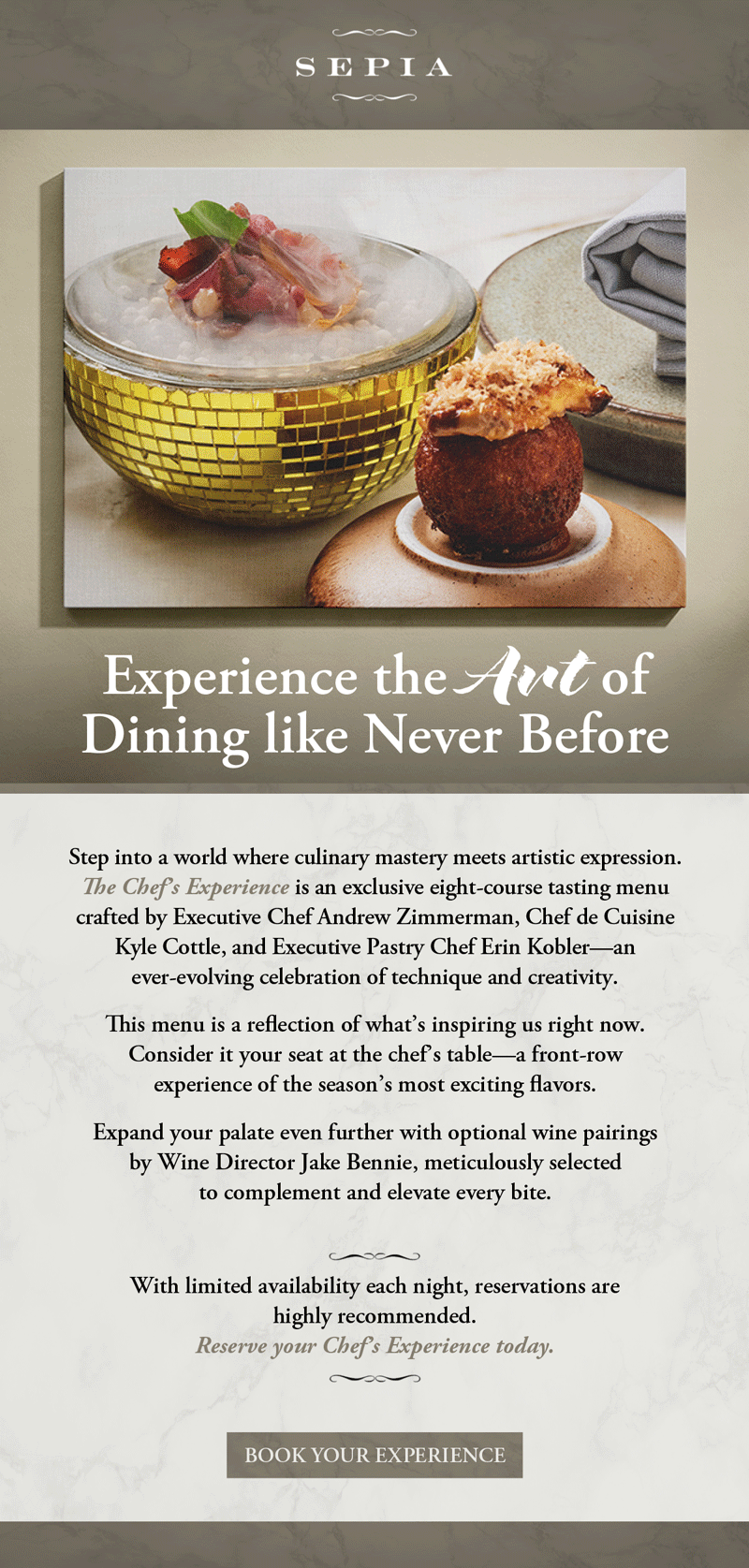 Sepia Tasting Menu