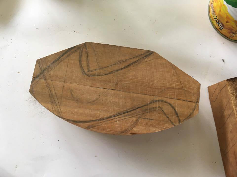 Bloco recebendo o desenho do abridor
