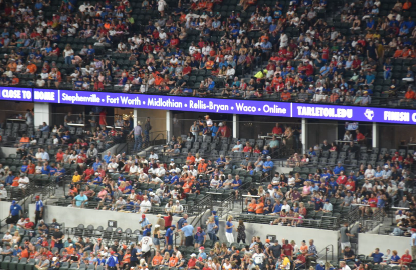 Outfield promotional signage.