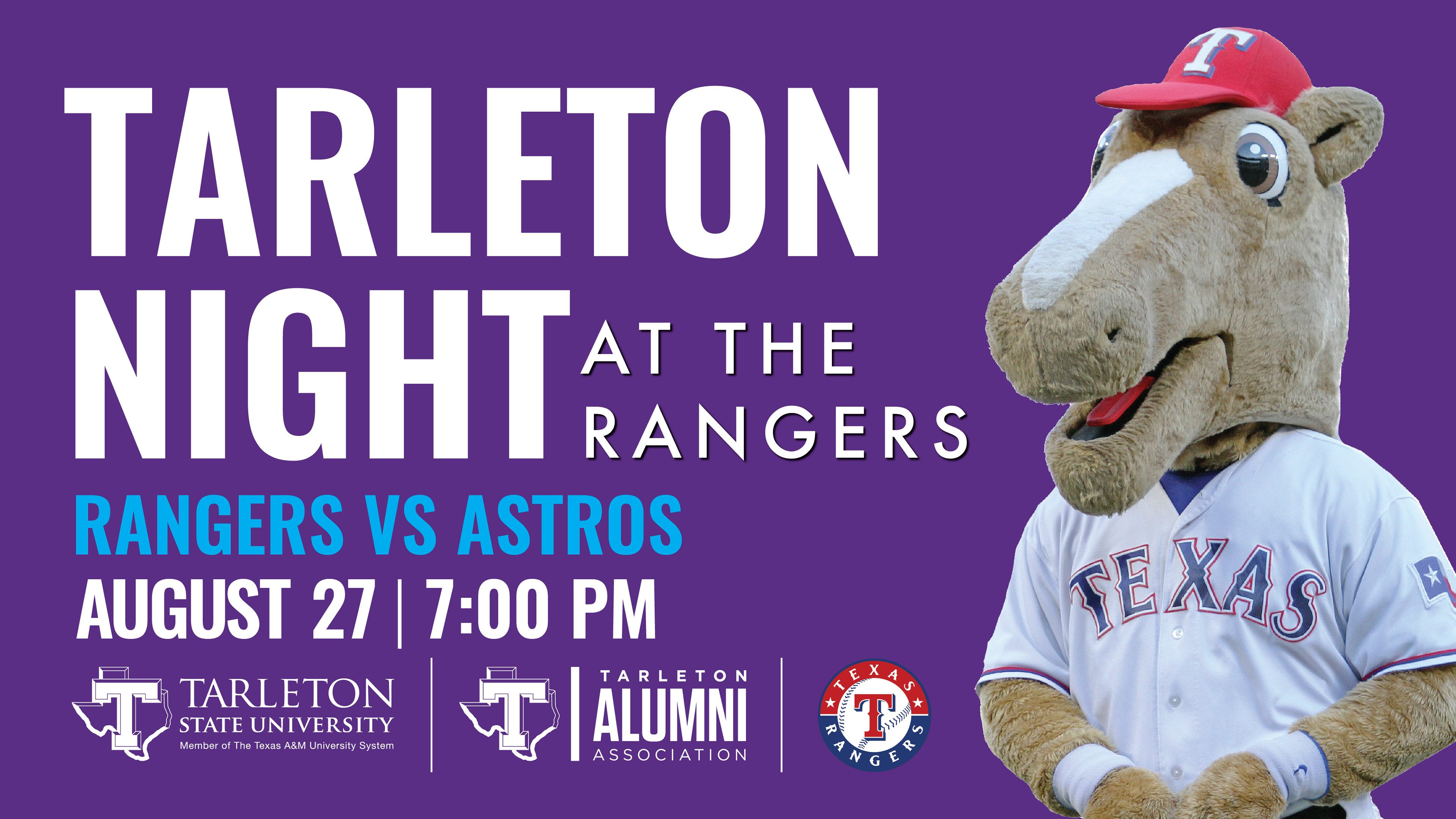 Digital ad for sponsored Rangers game.