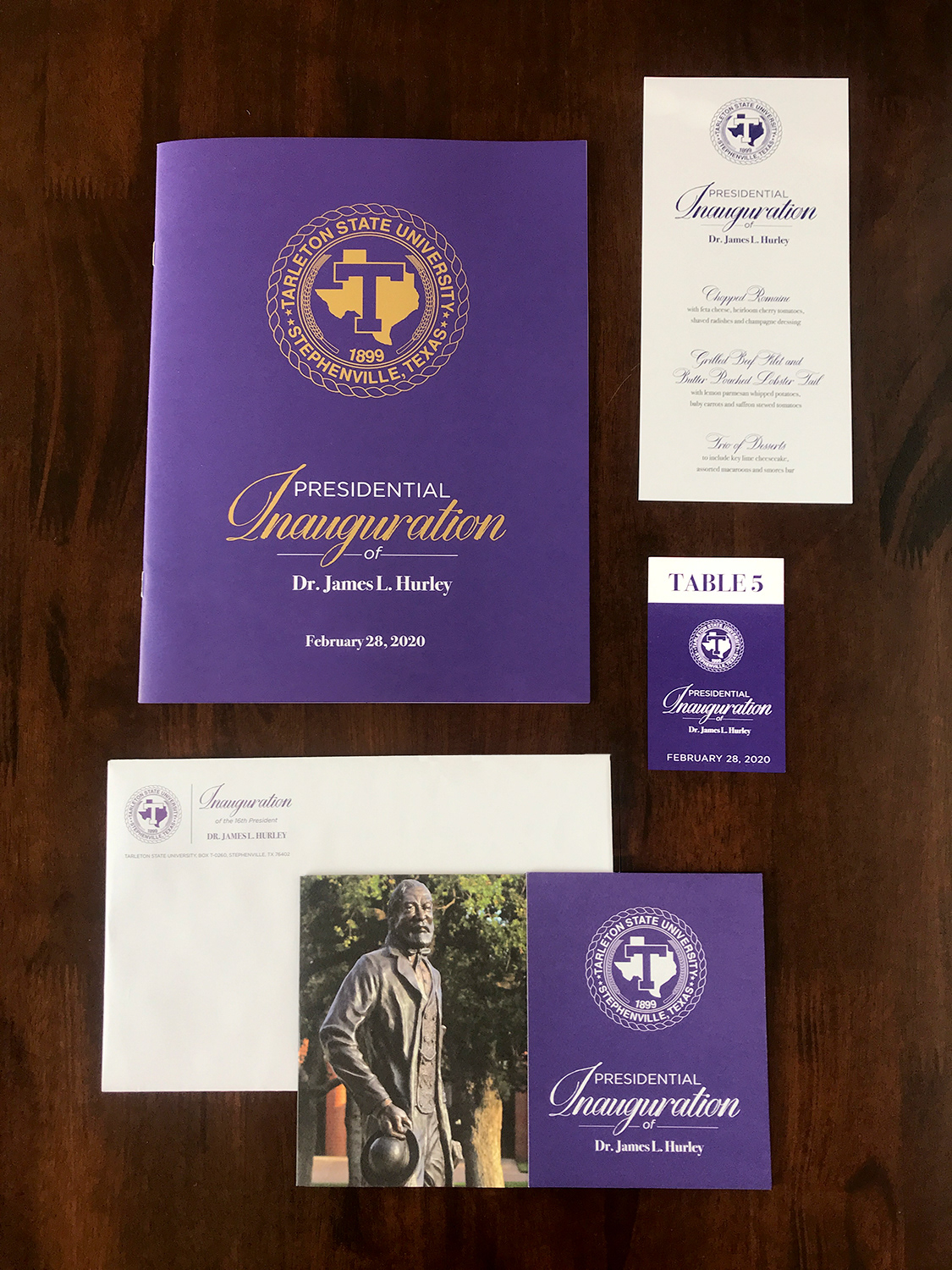 Inauguration invitation for Tarleton's 16th President.