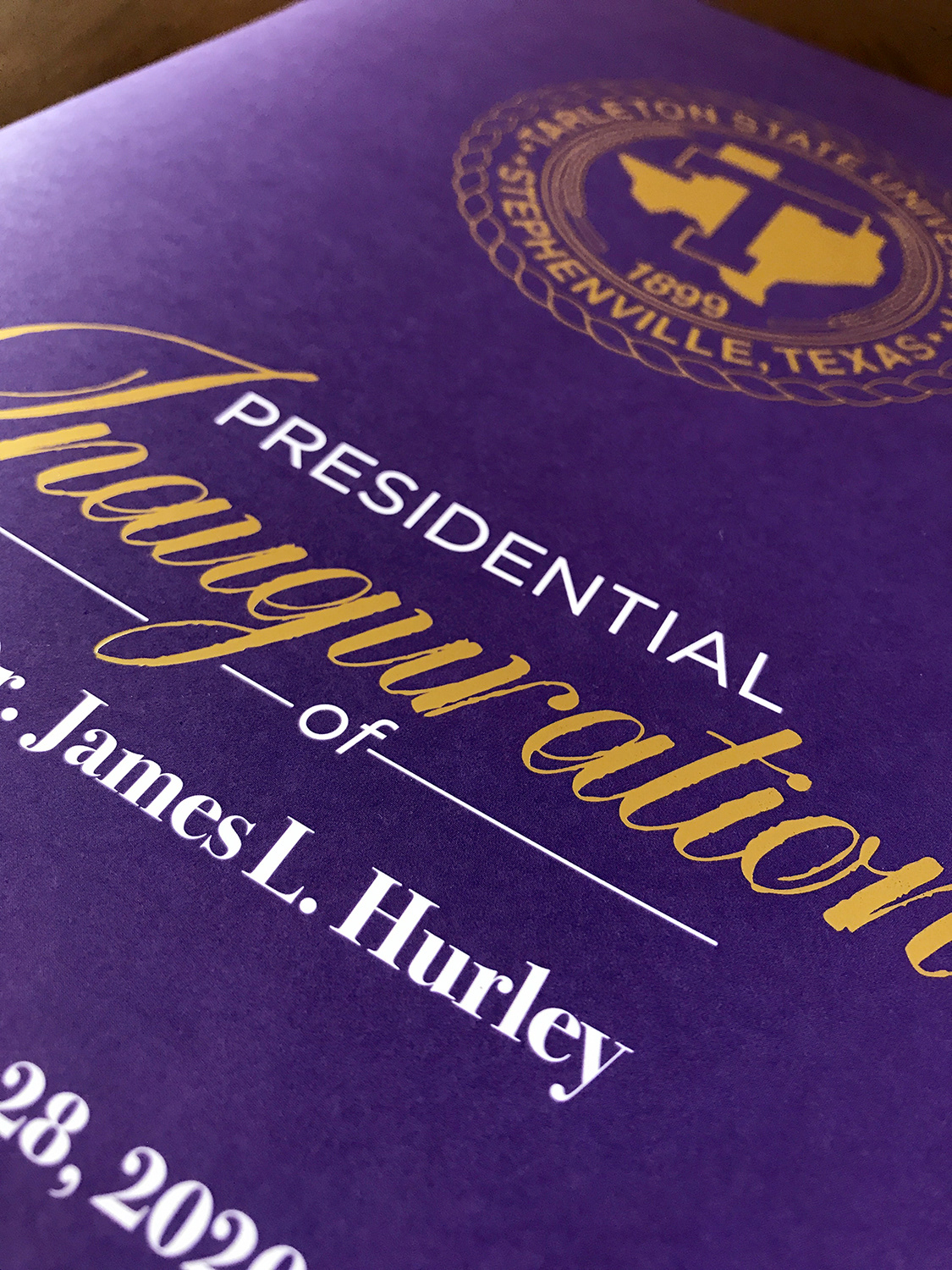 Inauguration invitation for Tarleton's 16th President.
