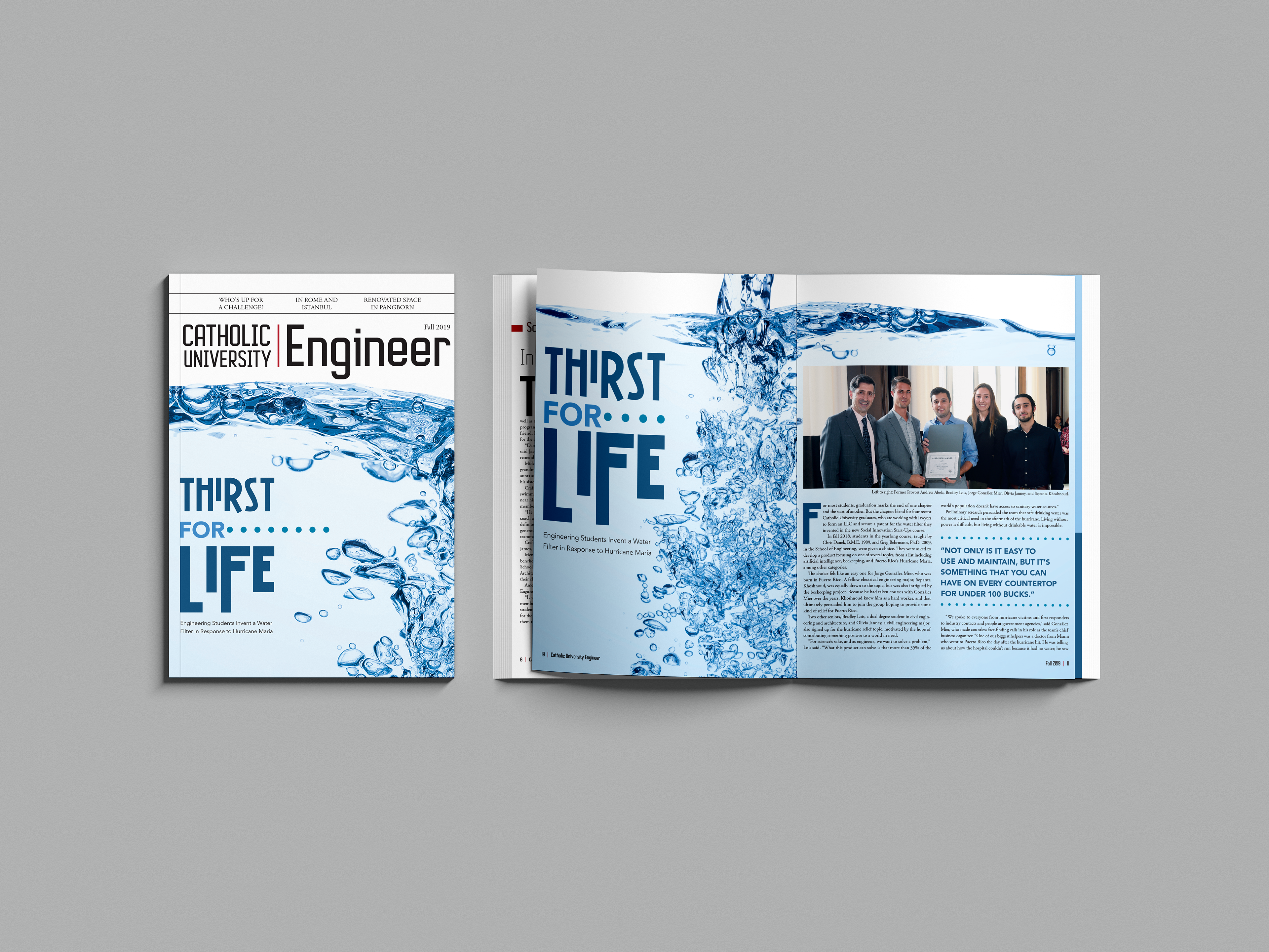 Fall 2019 Thirst for Life Feature Design, Spread 1