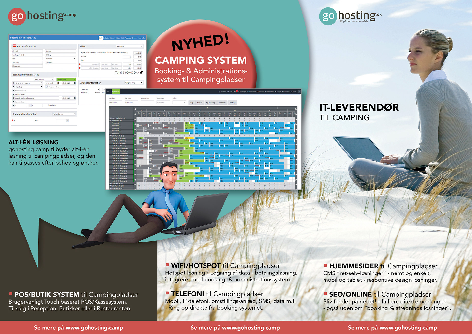 3-foldet folder A3 til Go hosting indhold
