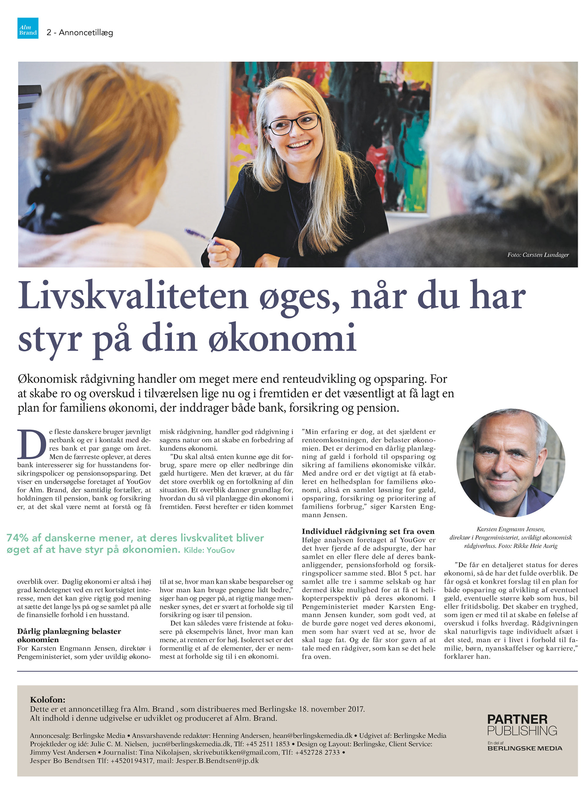 Advertorial Helside annonce for Alm. brand i Berlingske