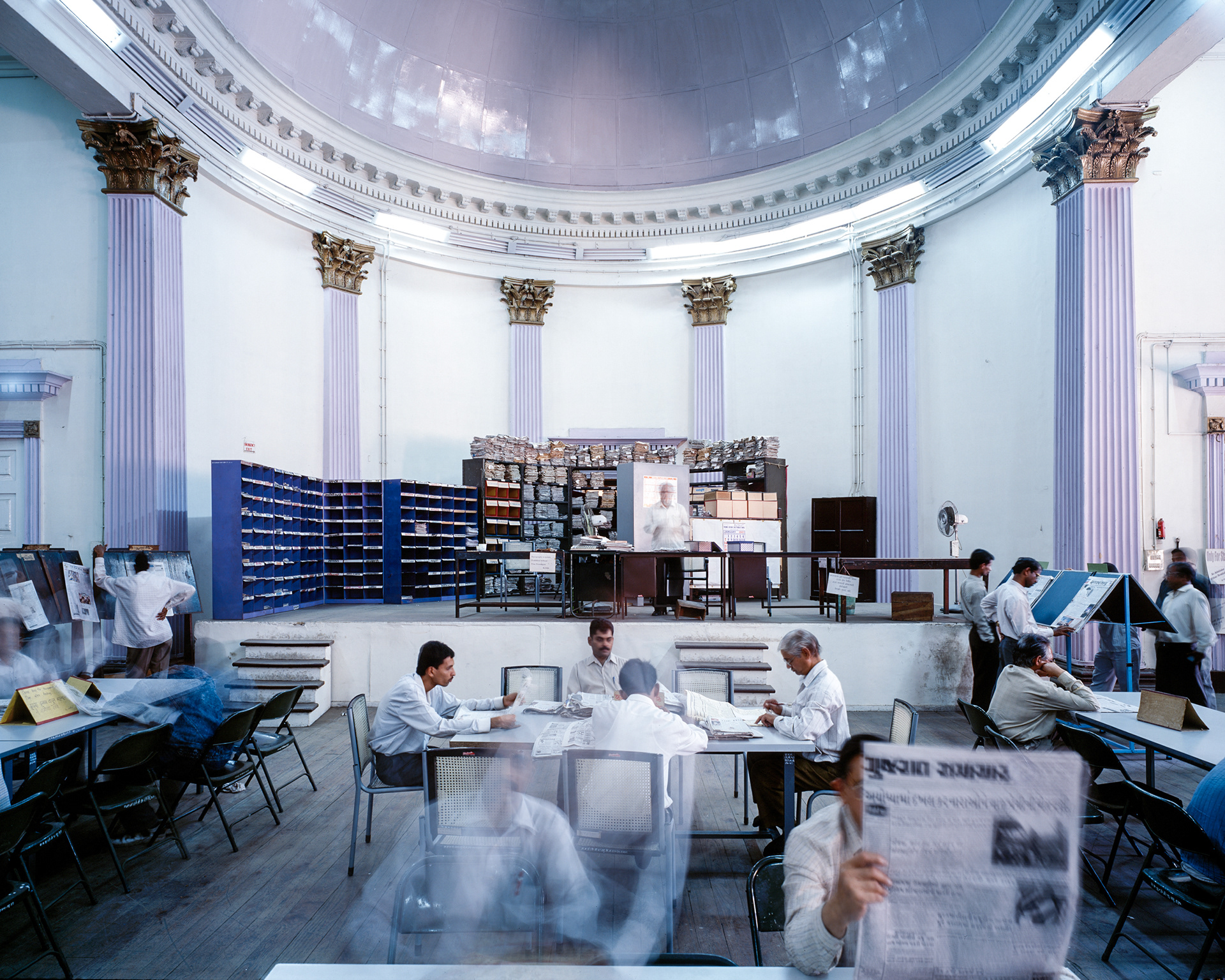 Asiatic Society of Mumbai Town Hall, mumbai, state central library, Fotos von der Stadtbibliothek Mumbai, die im ehemaligen Rathaus neoklassischen Stils untergebracht ist.