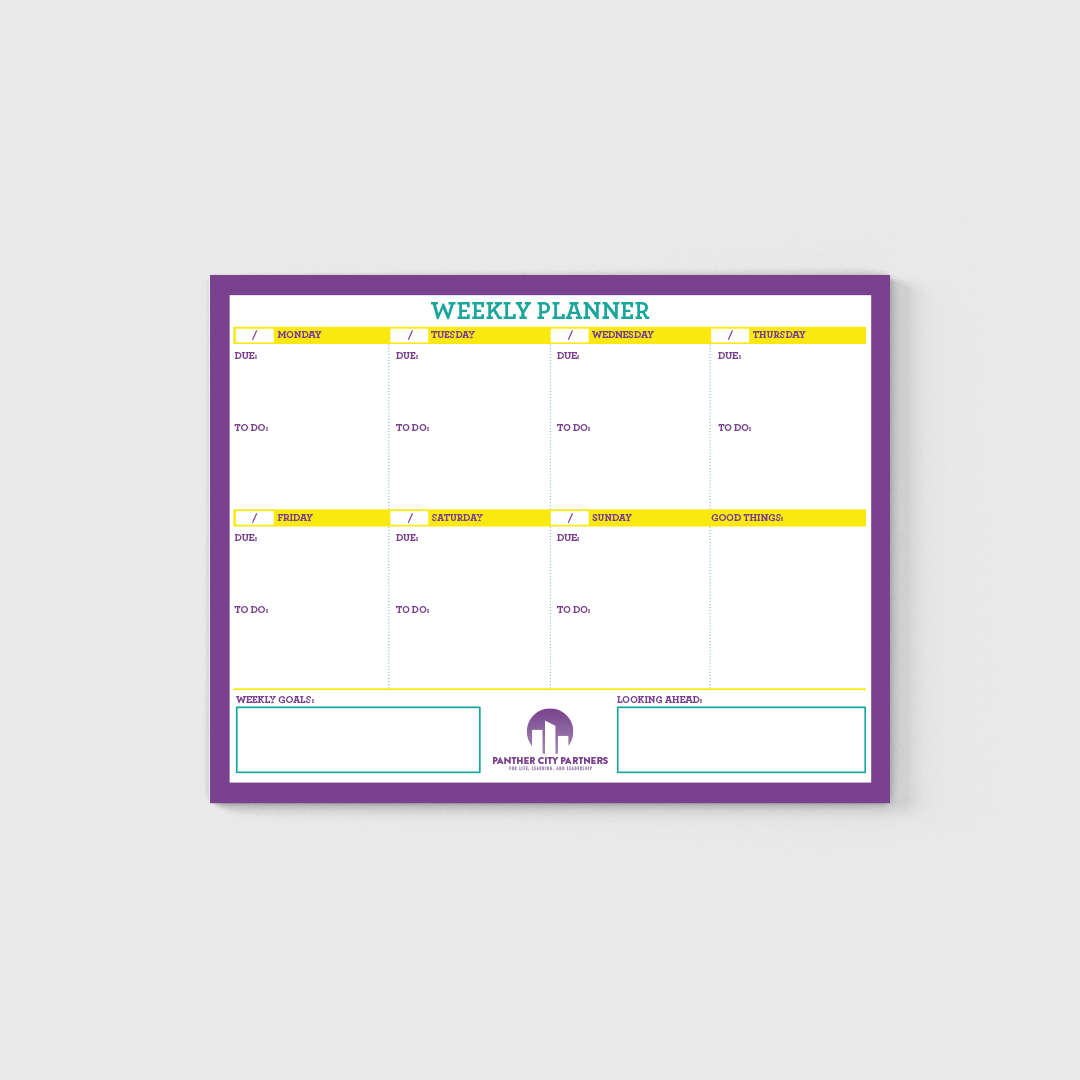 Panther City Partner planner notepad