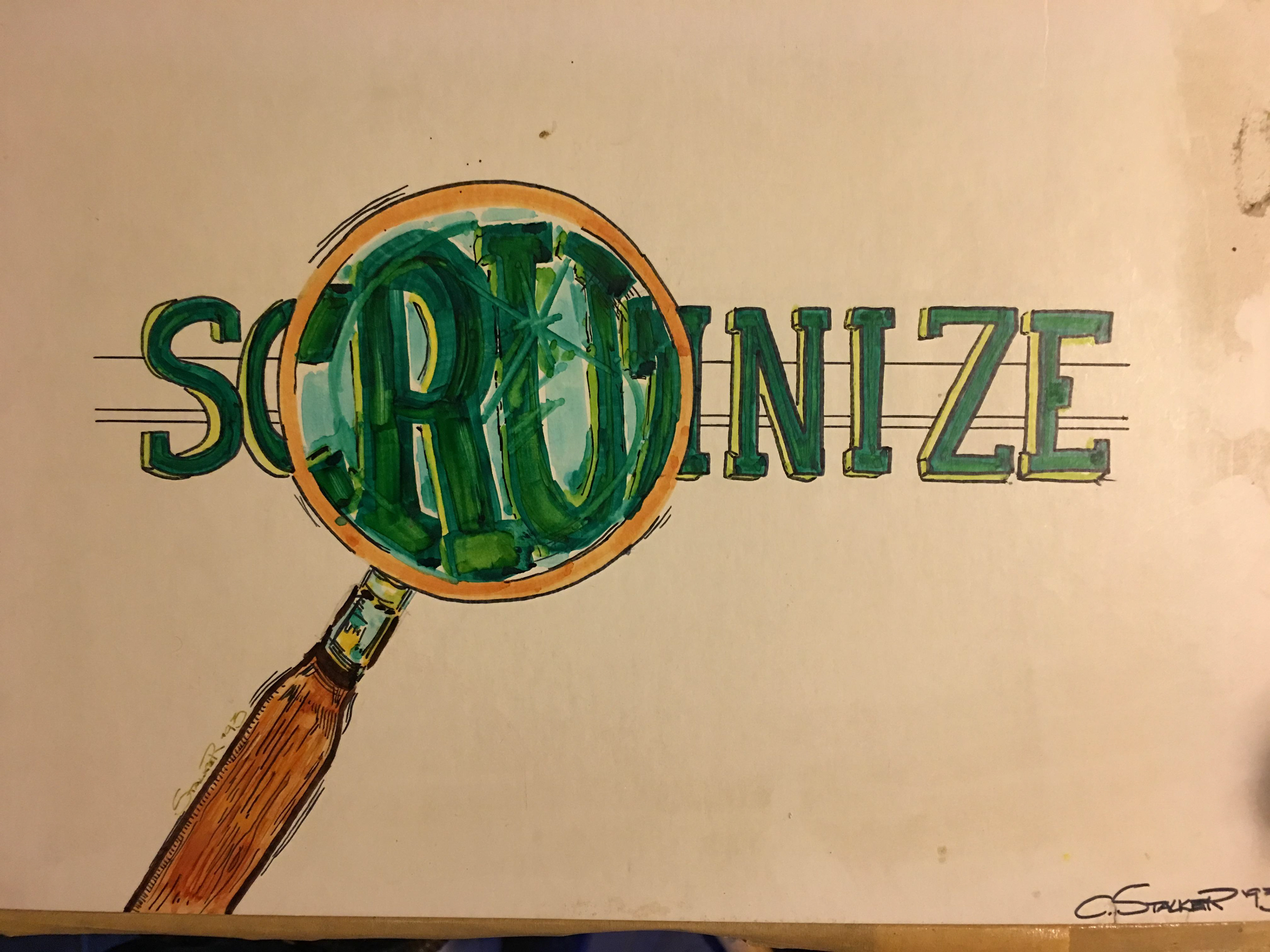 The paper is looking bad but made this in Graphic Design class in 1993