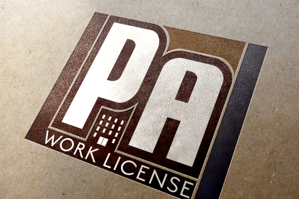 PA Work License embossed paper mockup