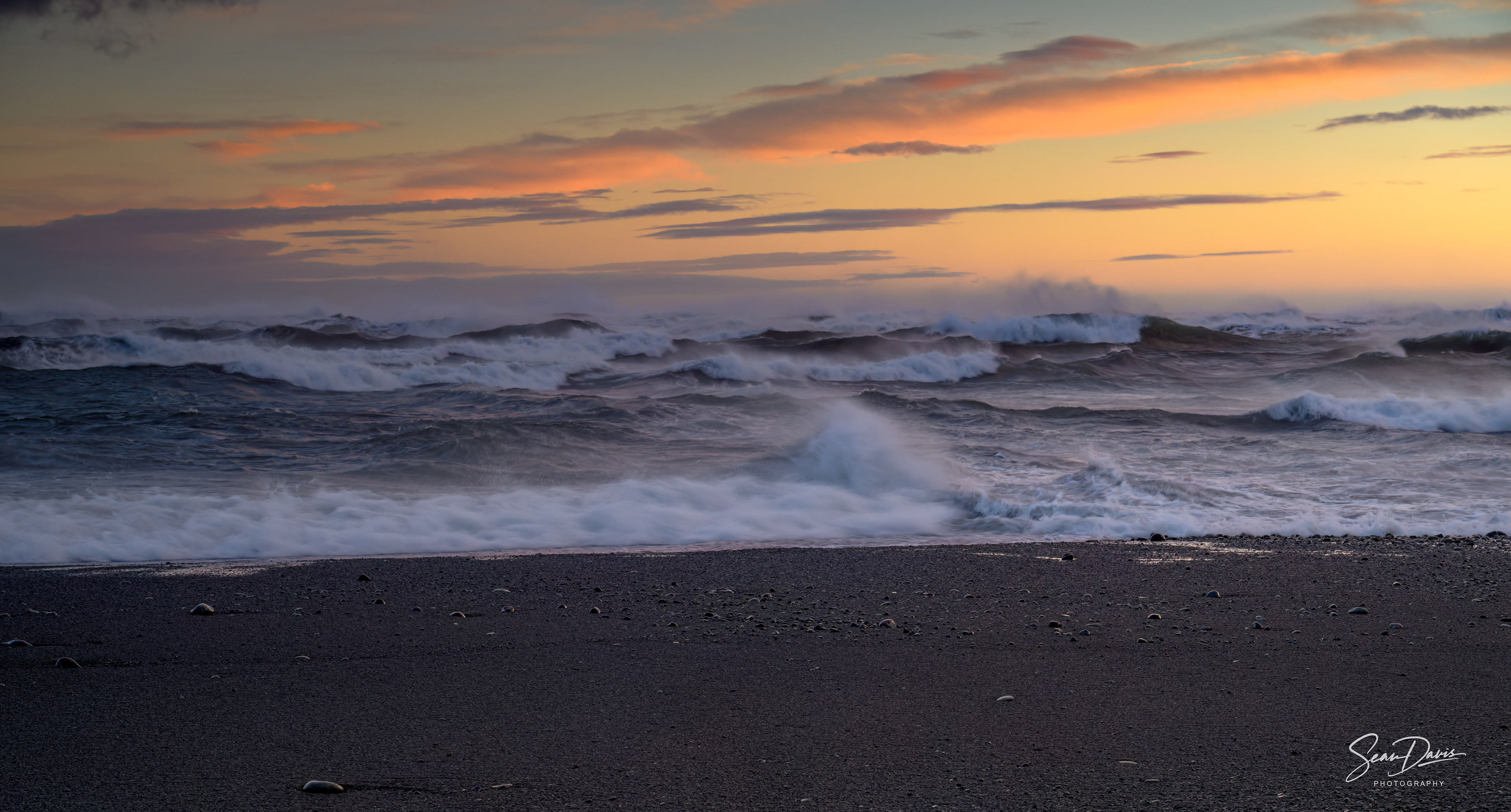 Sunset at Diamond Beach, Jökulsárlón